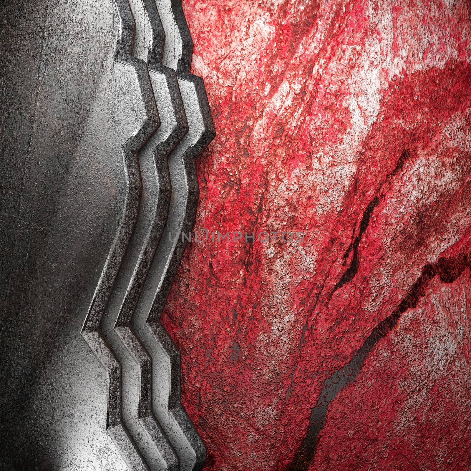 metal on wall made in 3d