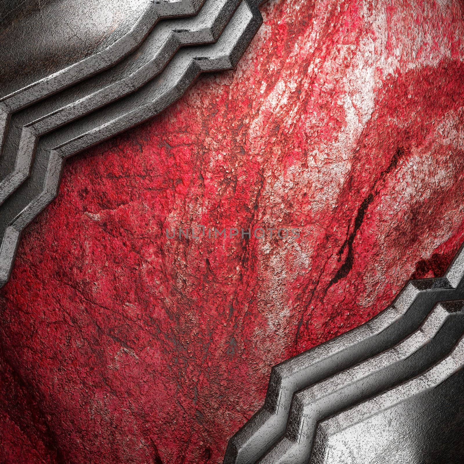metal on wall made in 3d