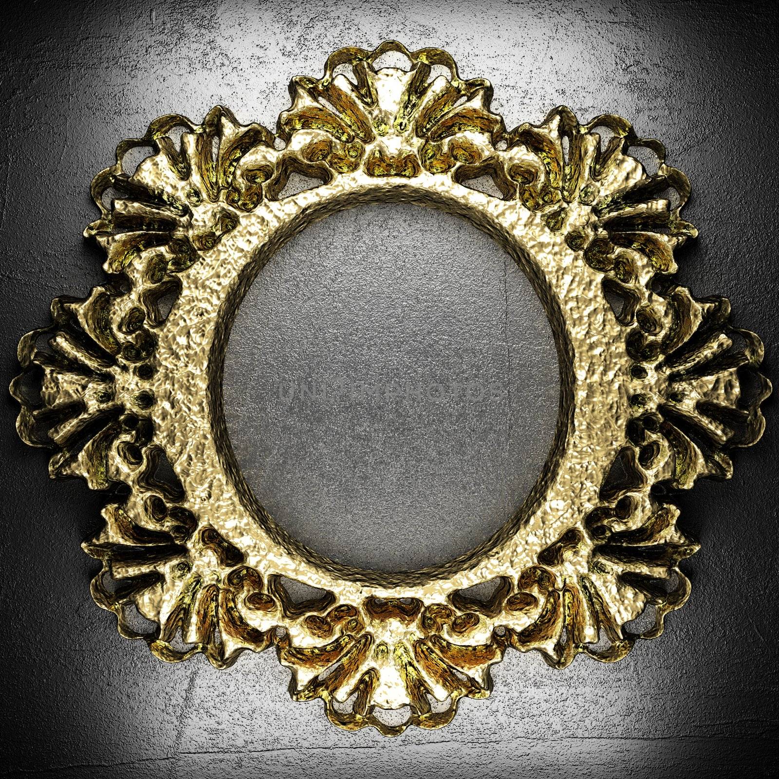 vintage golden frame on the wall