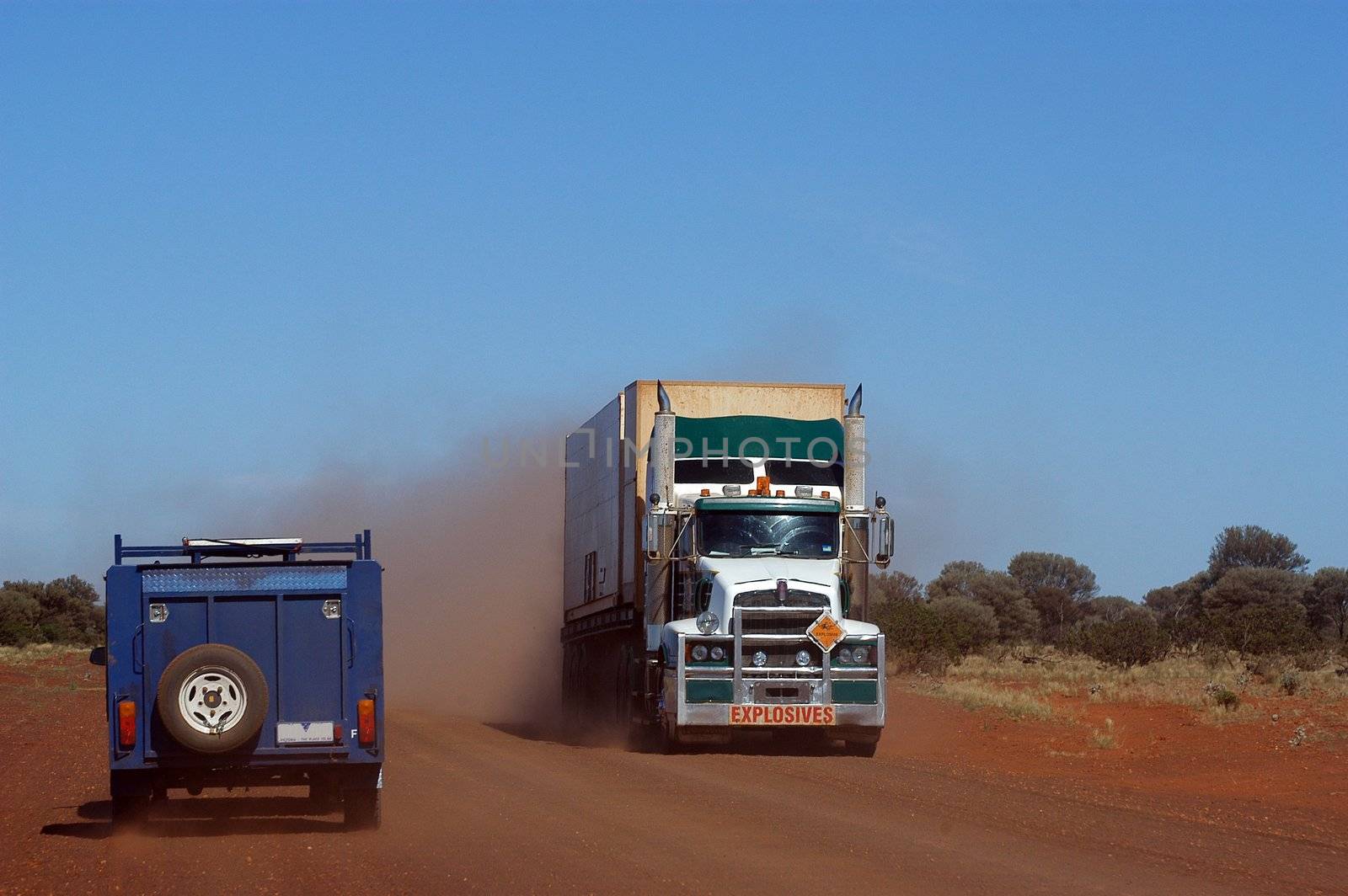 On the track in the Australian bush, a truck of explosives delivers a goldmine