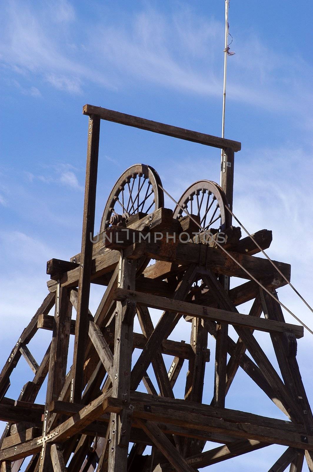 mine shaft of the goldmine of Leonora in the Australia Western