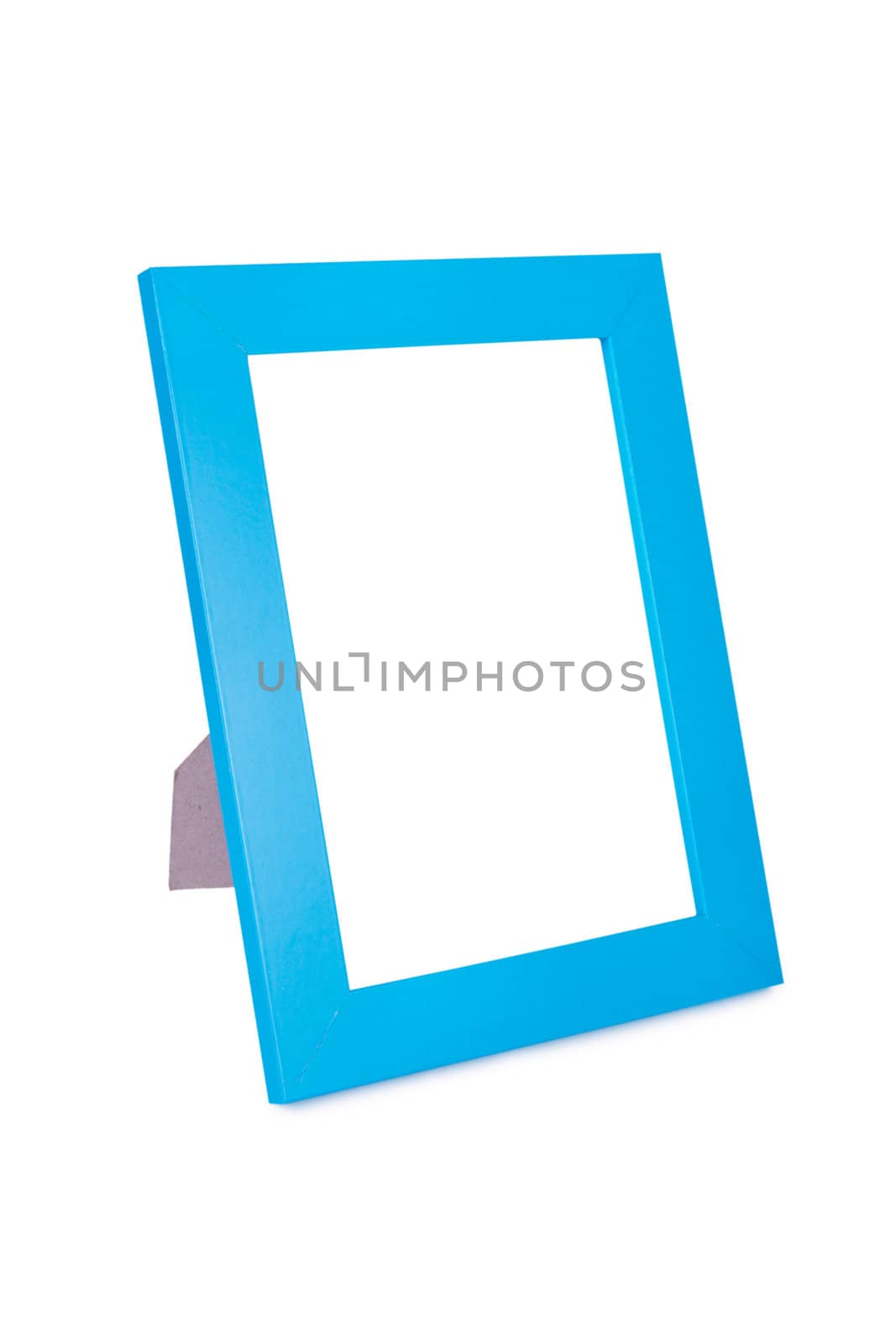 Blue picture frame isolated on white background