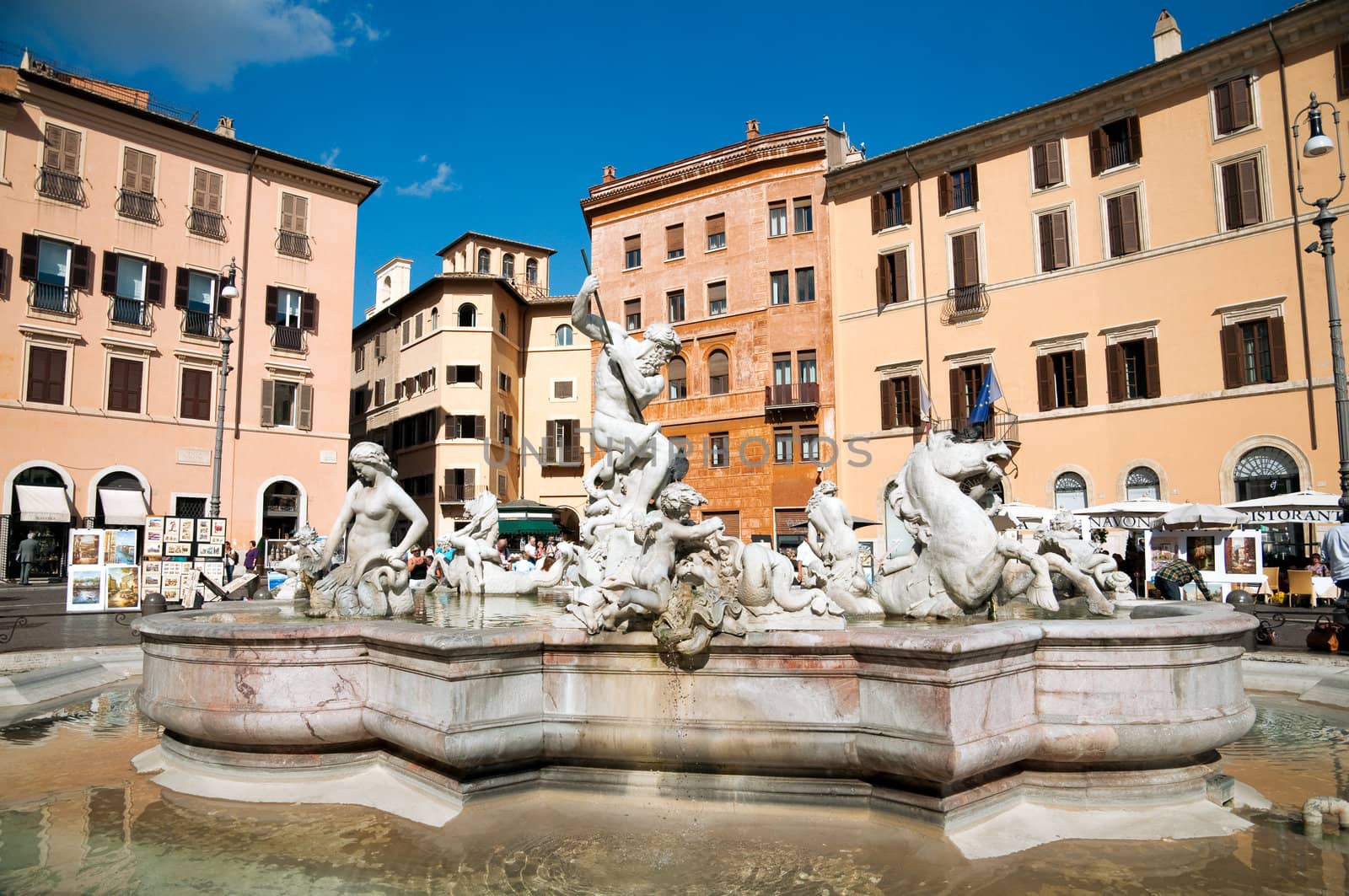 Fountain of Neptune at Piazza Navona - Roma - Italy