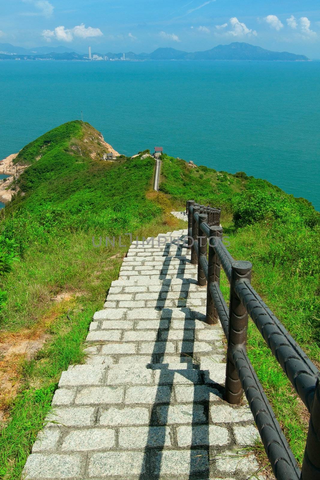  Hiking path surrounded by the sea 