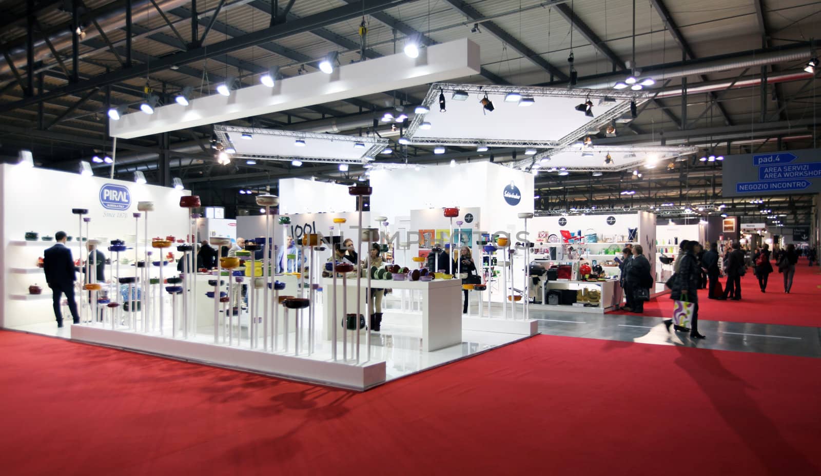 People enter home accessories and furnishing stands at Macef, International Home Show Exhibition January 24, 2013 in Milan, Italy.