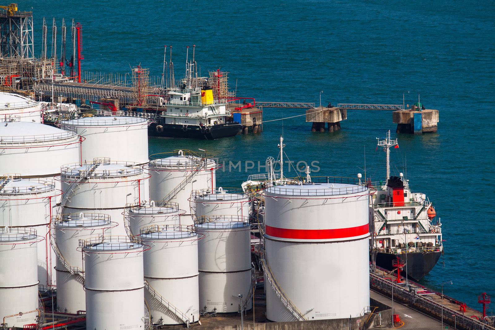 Oil tanks at day