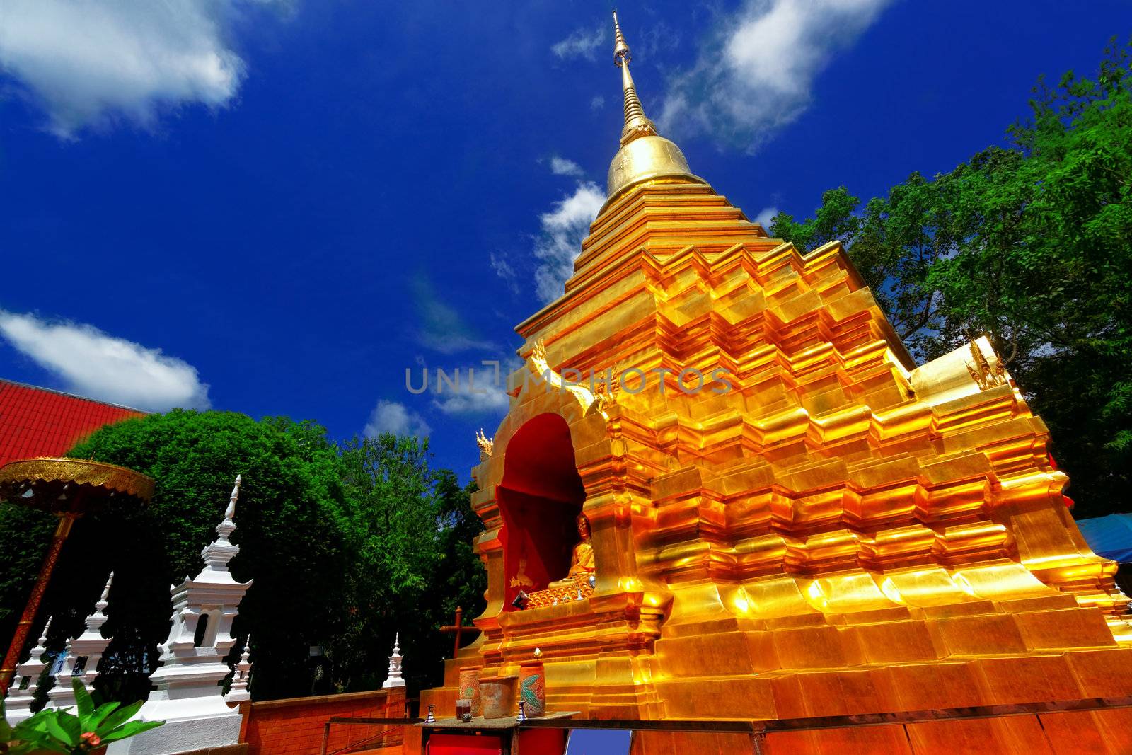 Wat Phra That Doi Suthep is a major tourist destination of Chiang Mai, Thailand.