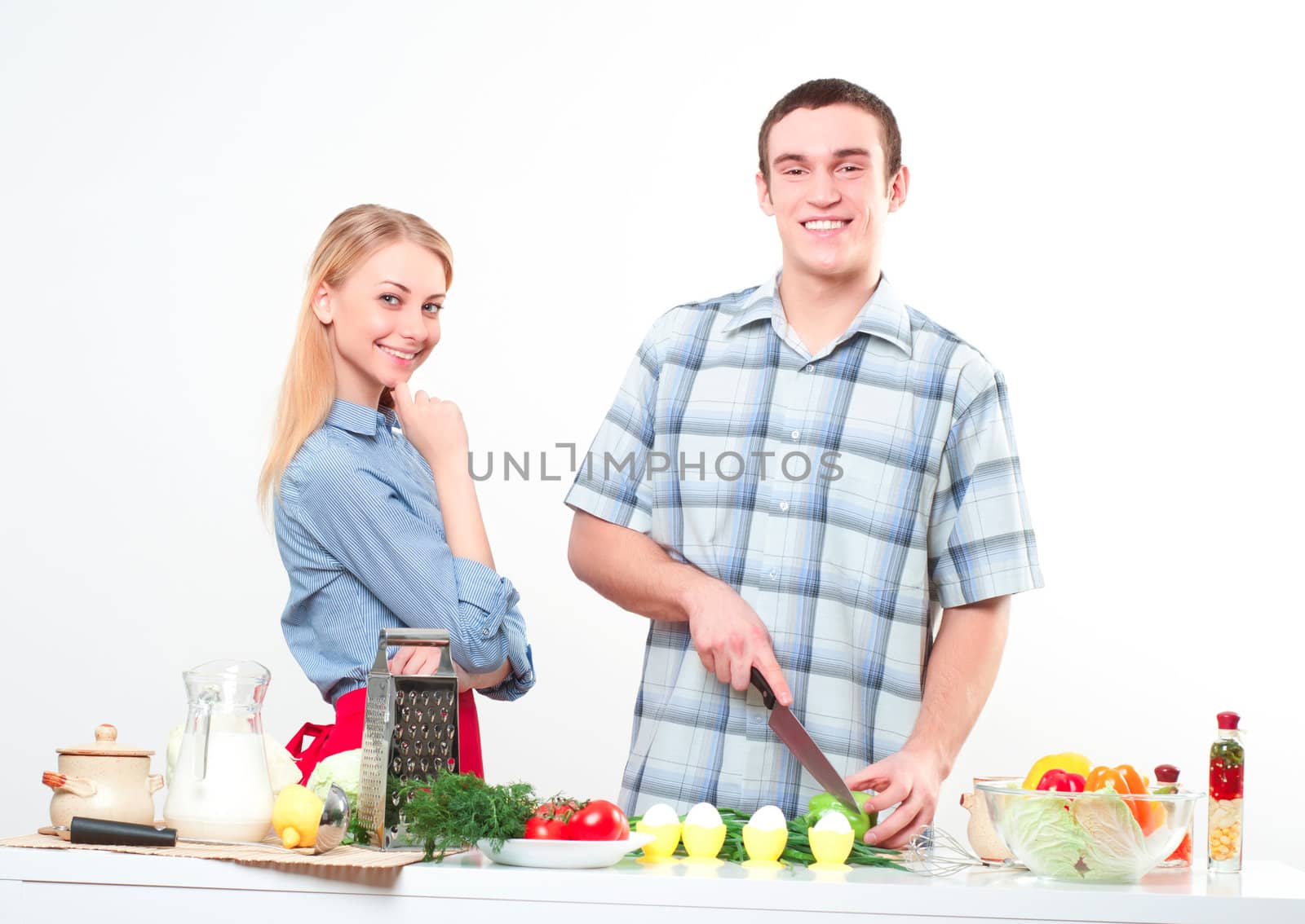 couple of cooking together by adam121