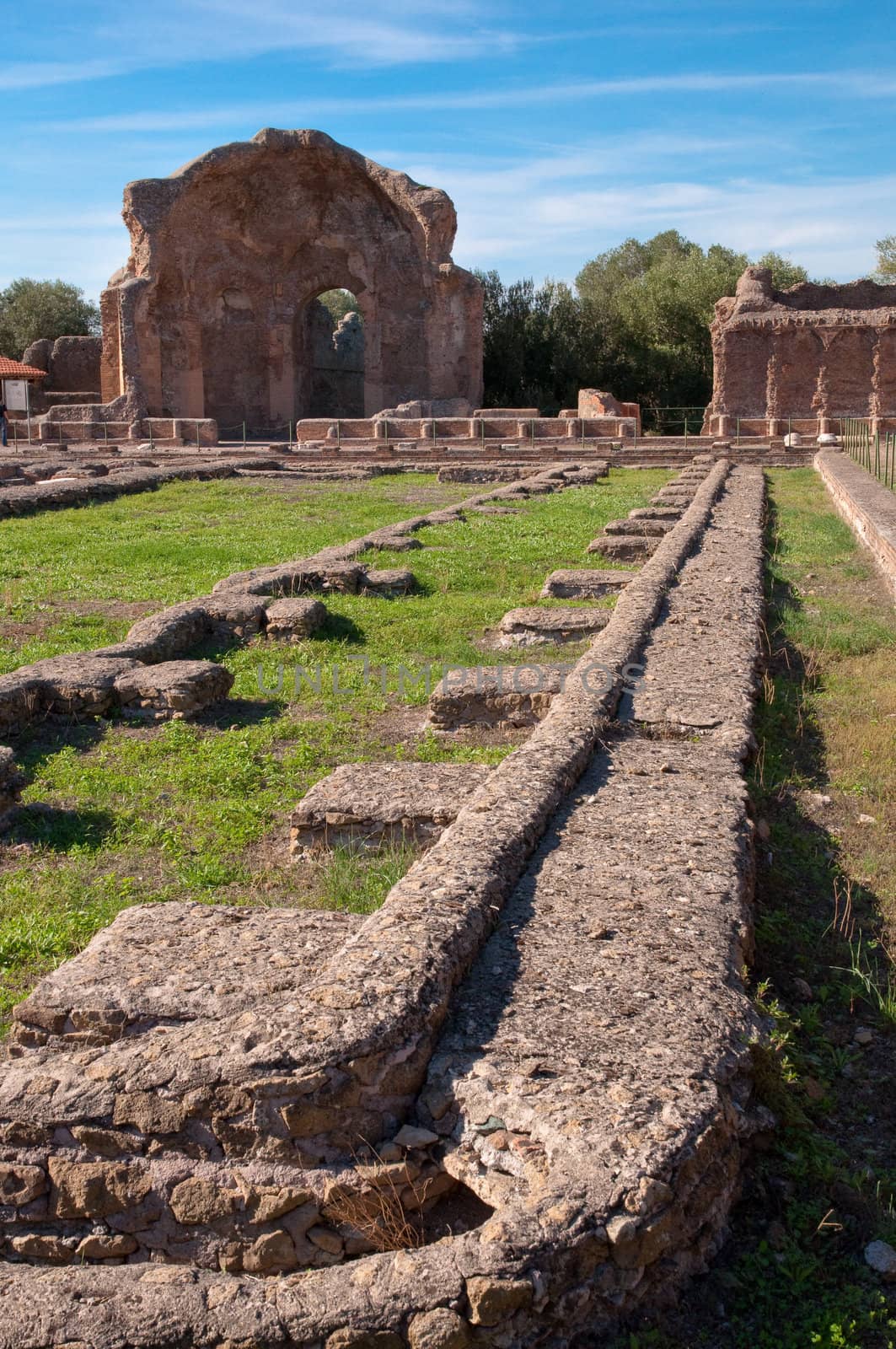 Ruins in Piazza D'oro at Villa Adriana In Roma - Italy