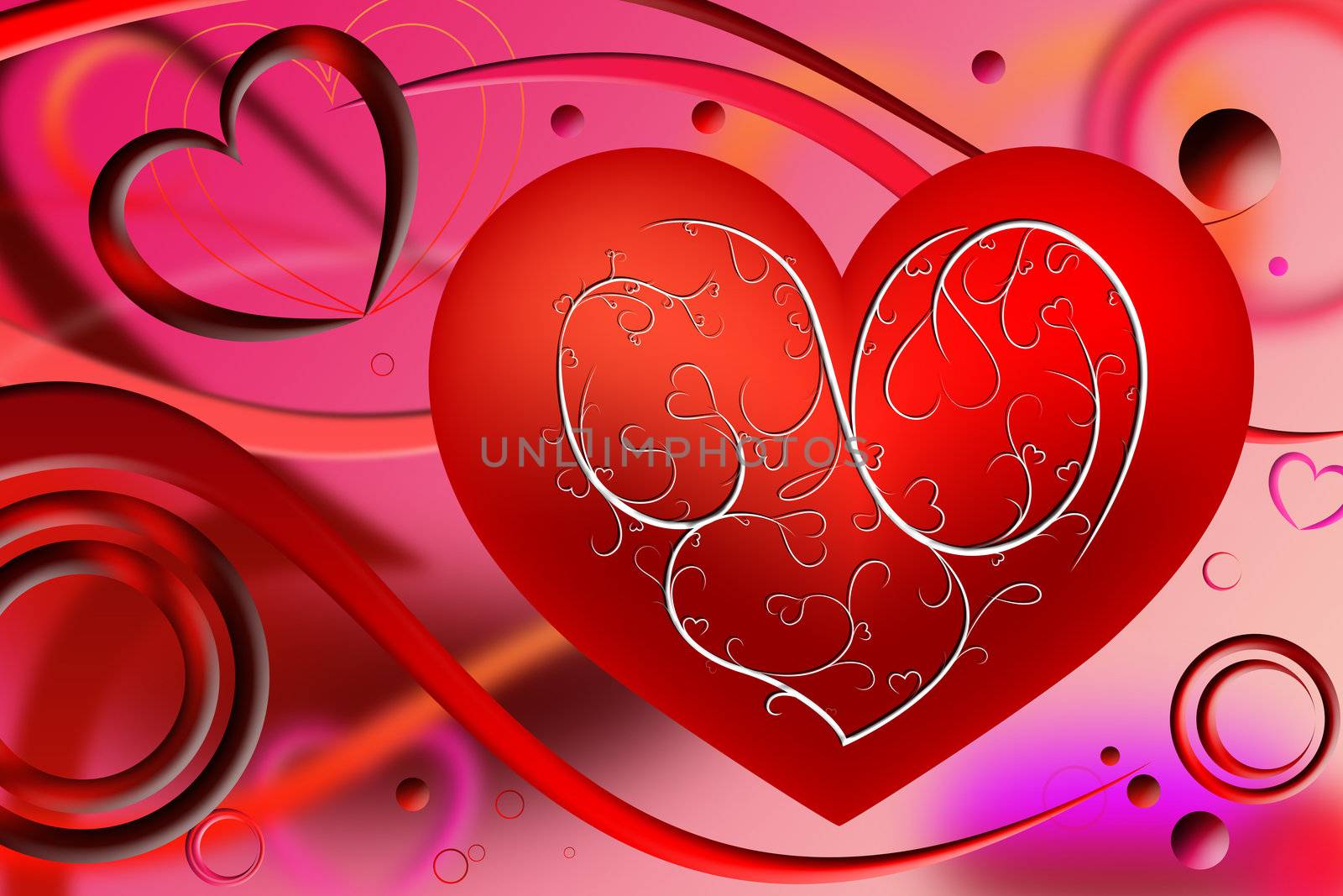 Abstract Red heart, vector illustration