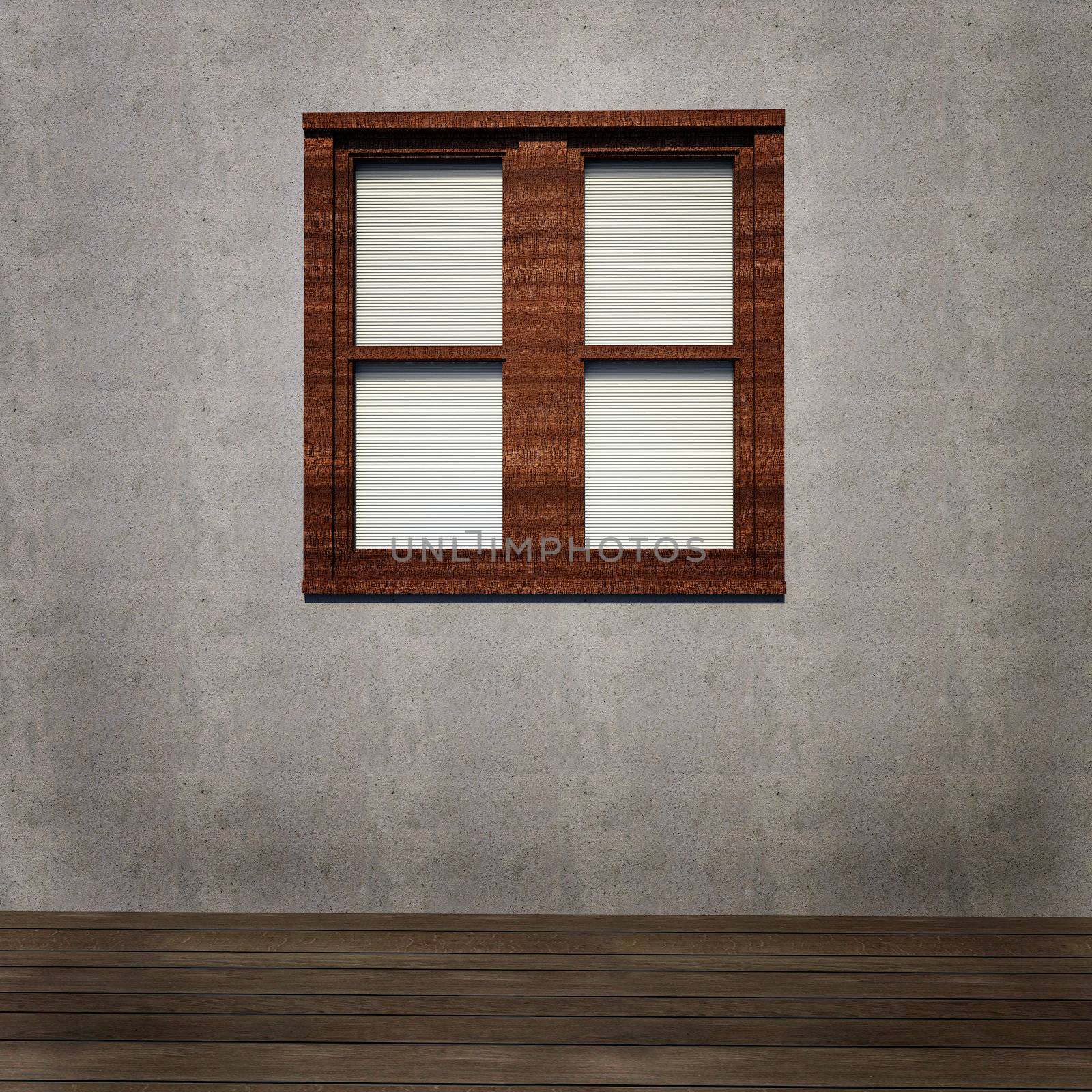 Grunge interior background with window