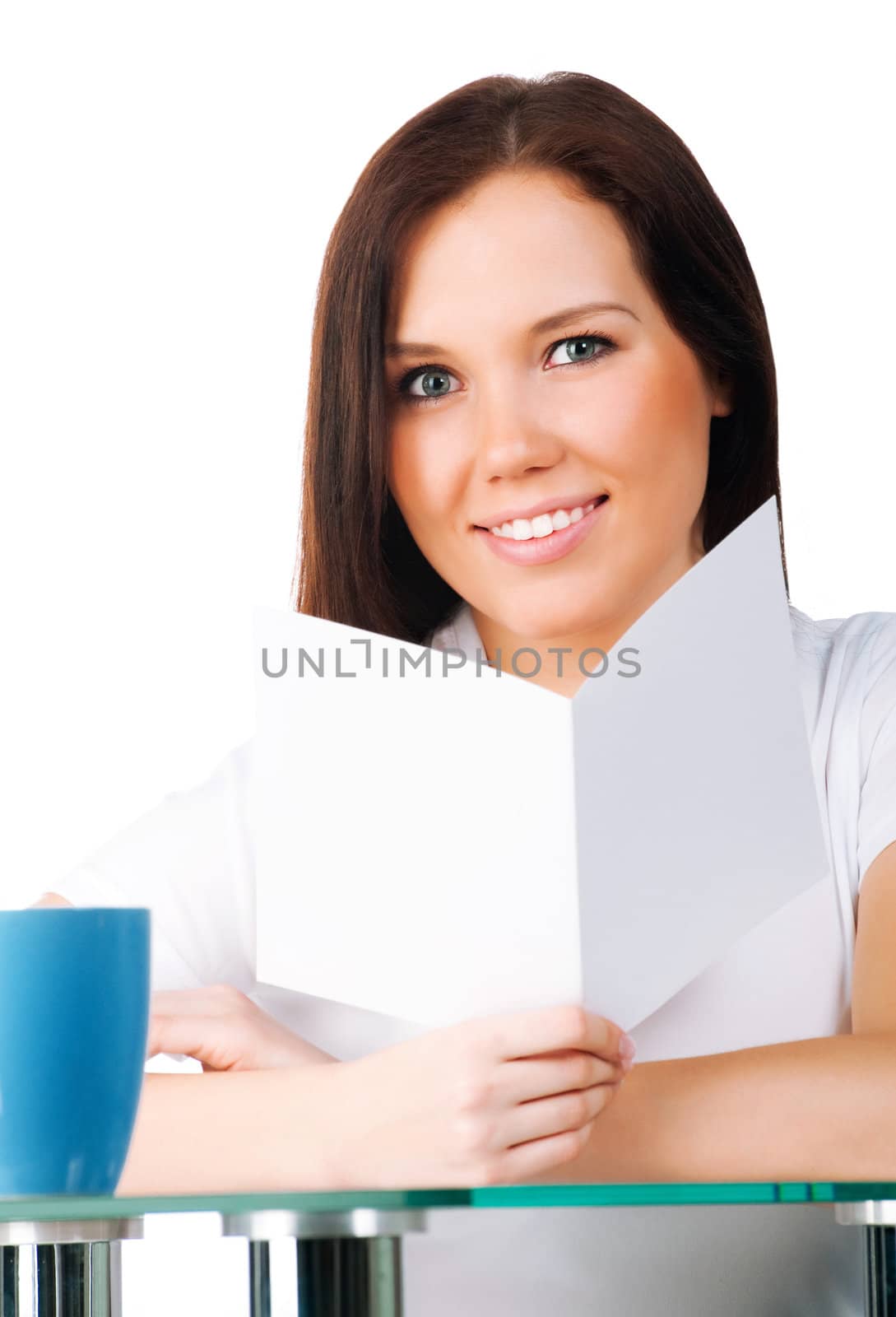 girl is reading a card by GekaSkr