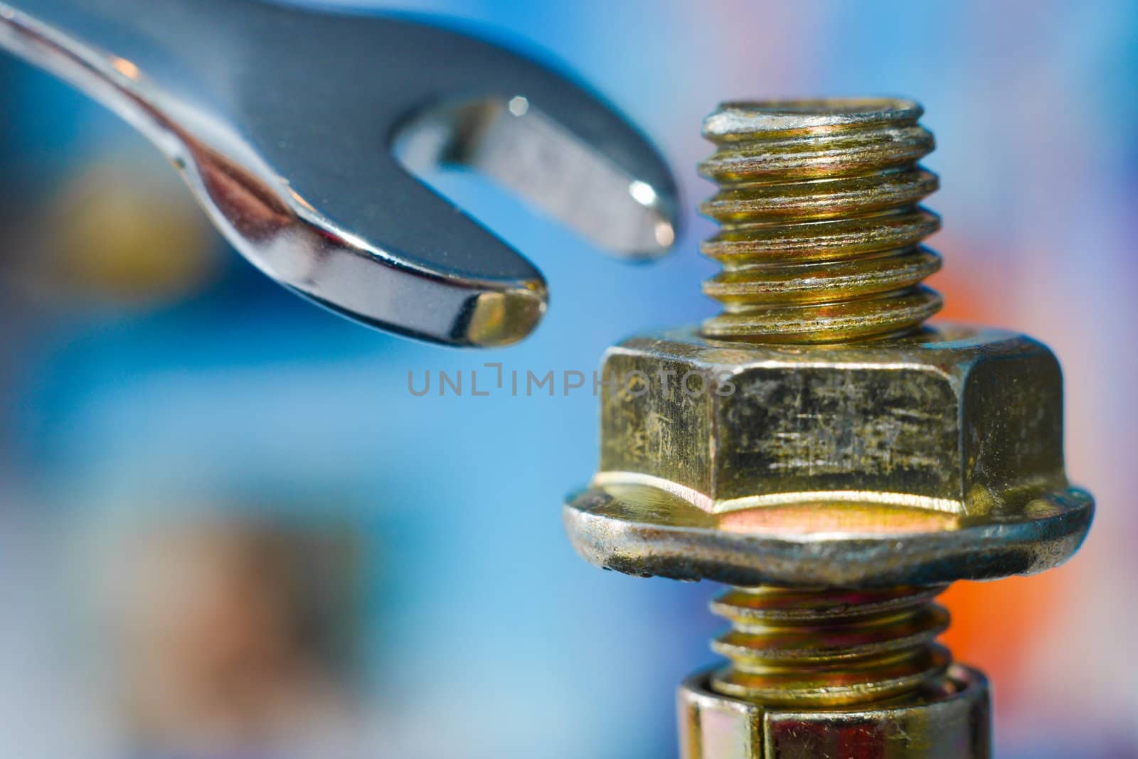 chrome spanner with nut by GekaSkr