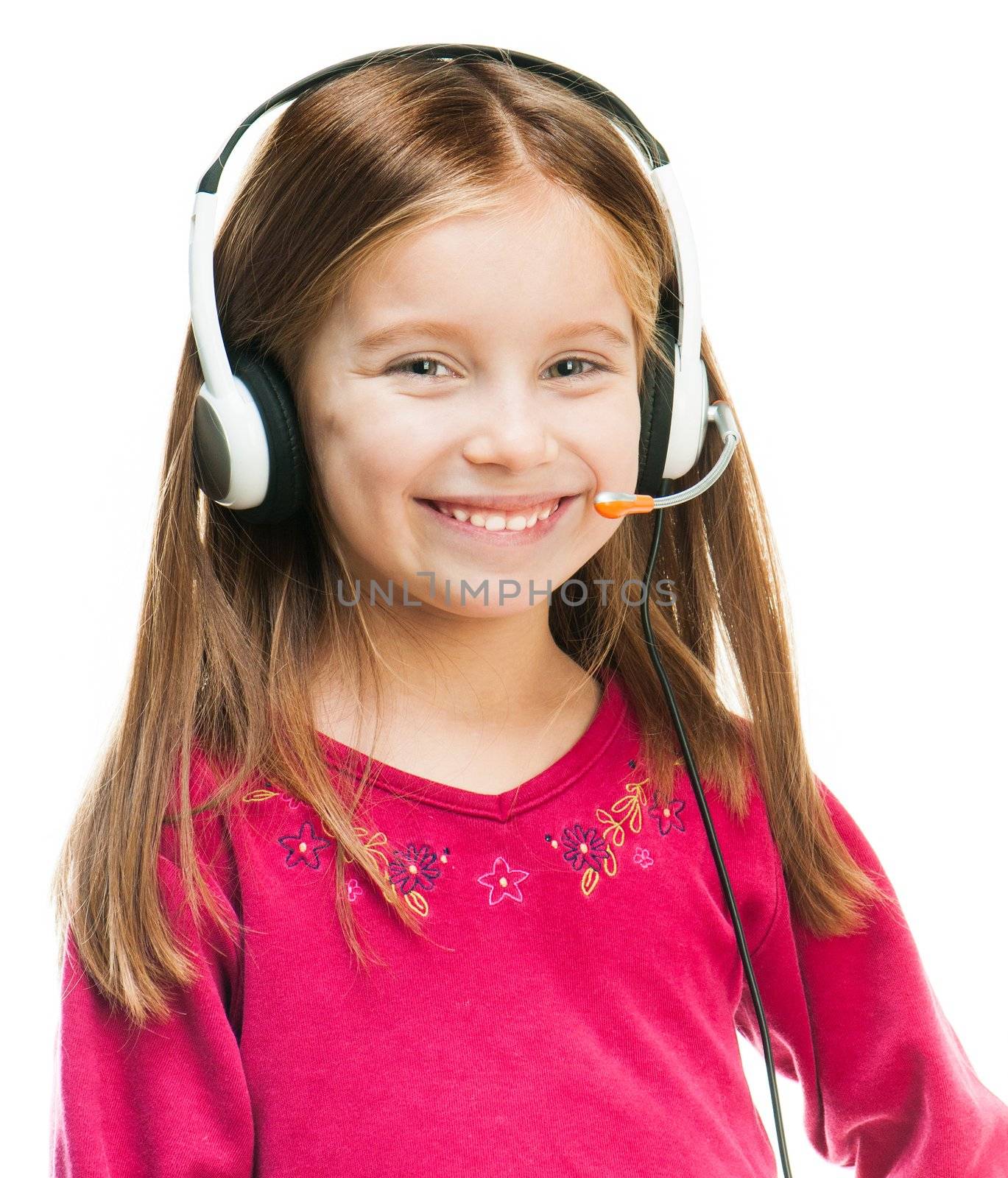 Portrait of girl in headset. by GekaSkr