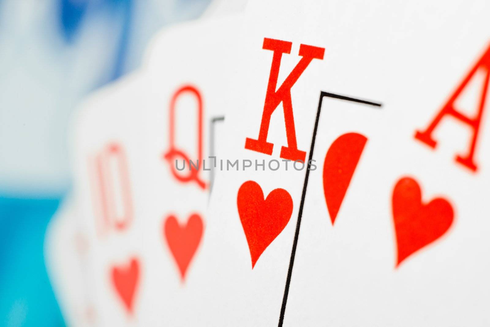 Playing cards on a blur background