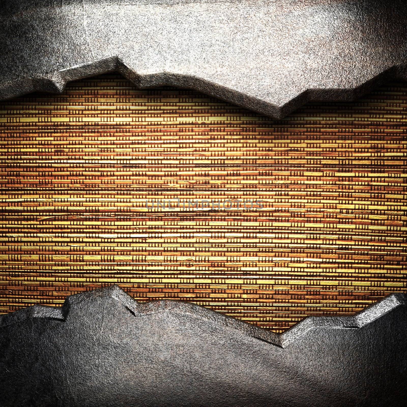 metal on wooden wall