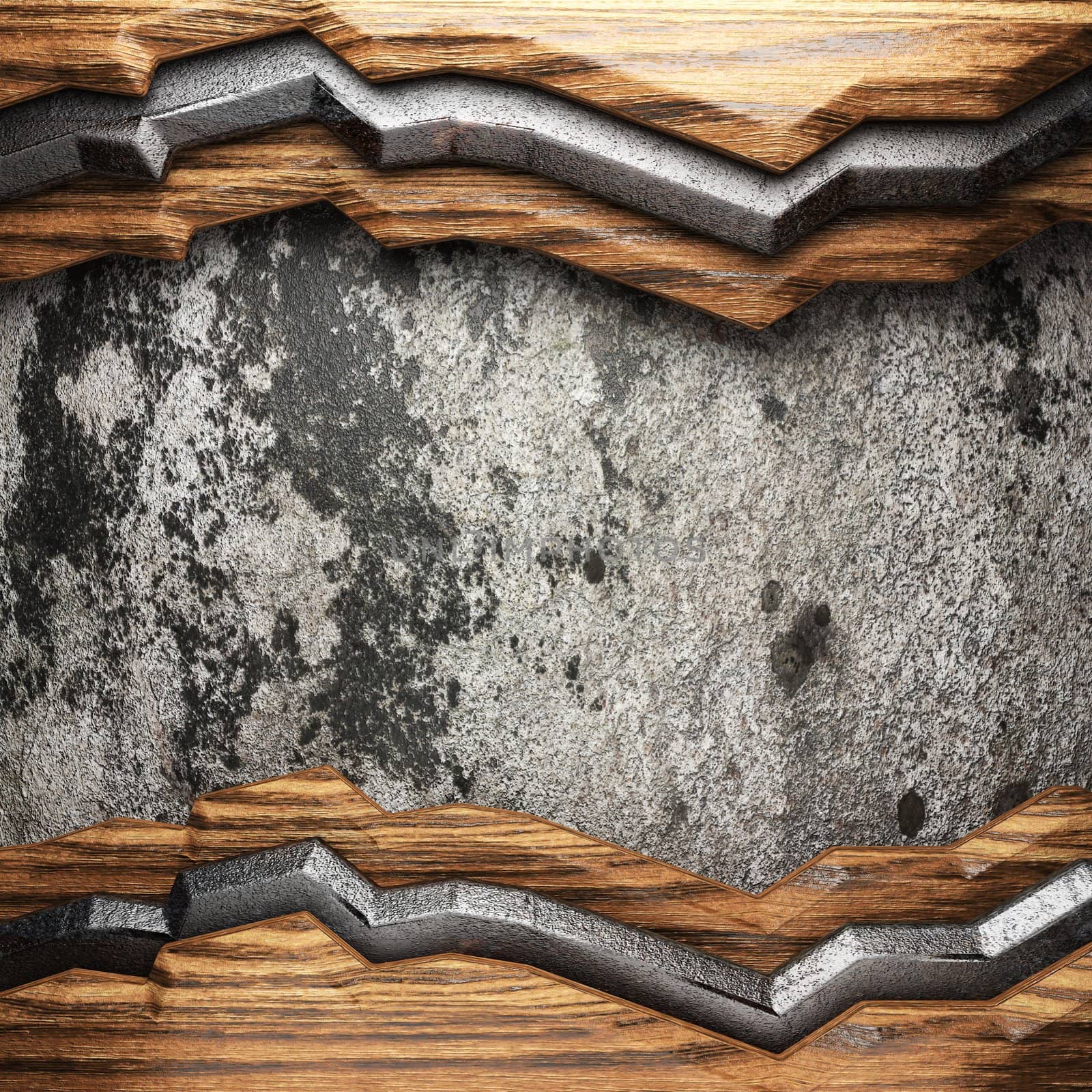 wood on wall made in 3D