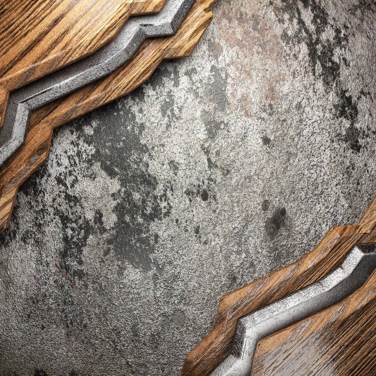 wood on wall made in 3D