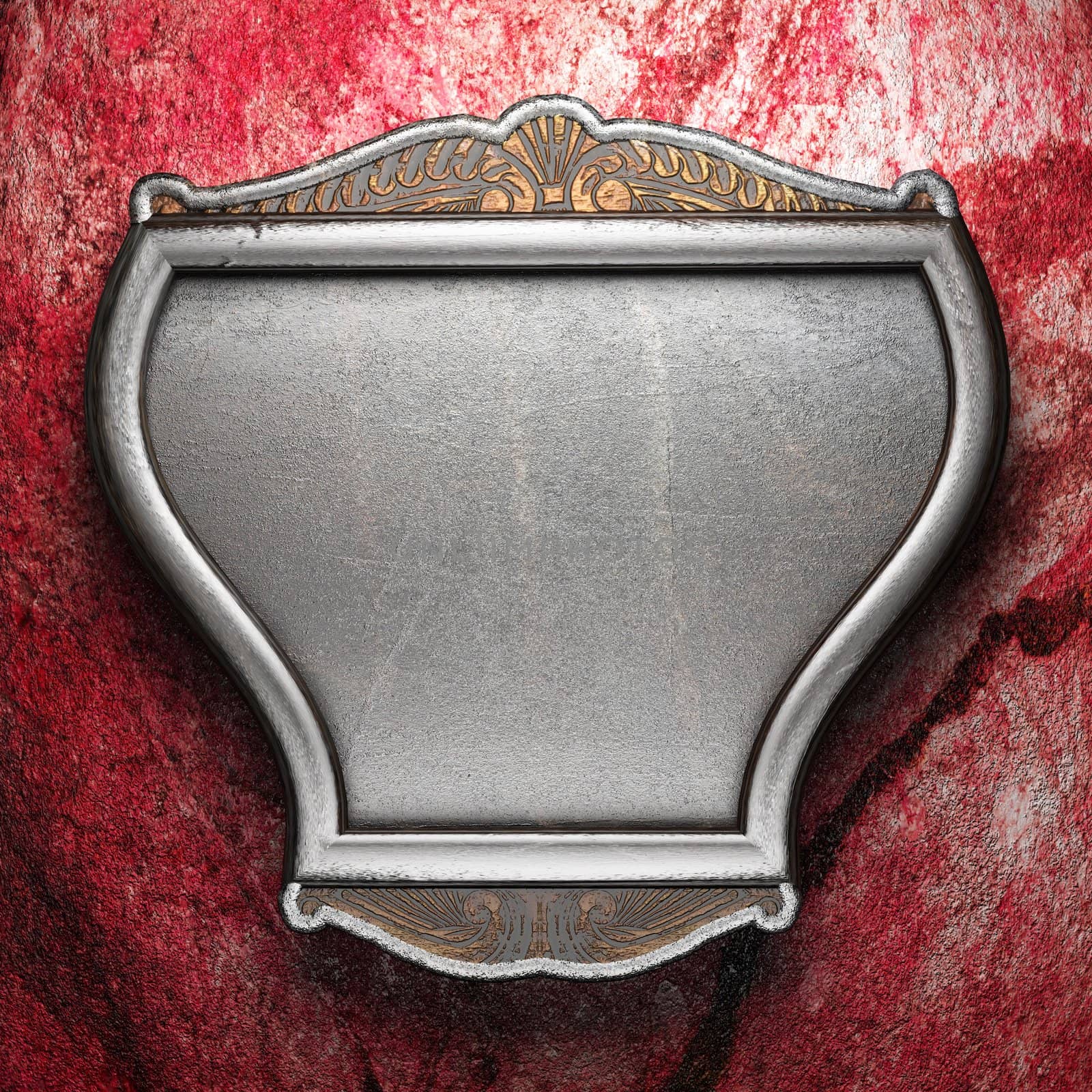 metal on wall made in 3d