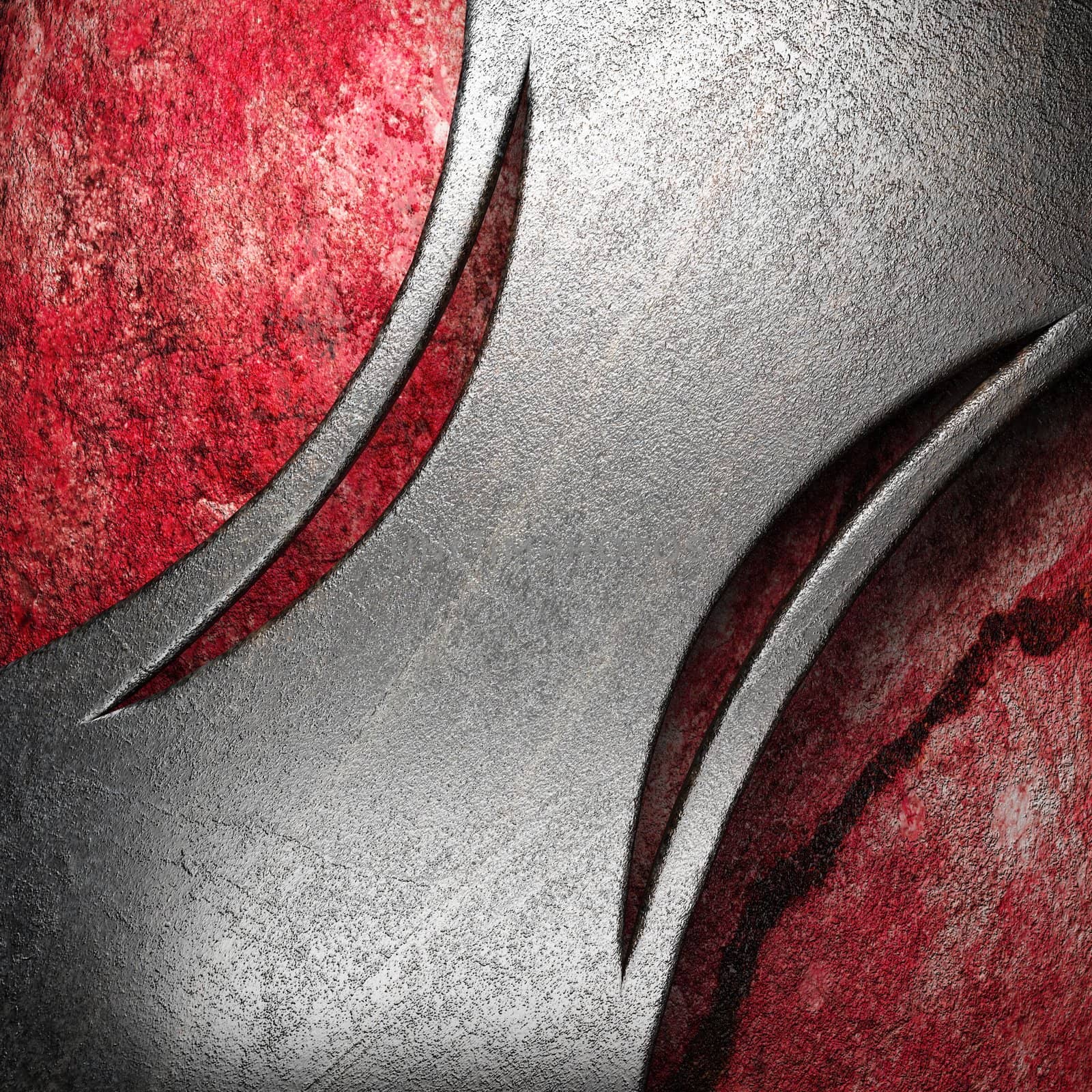 metal on wall made in 3d