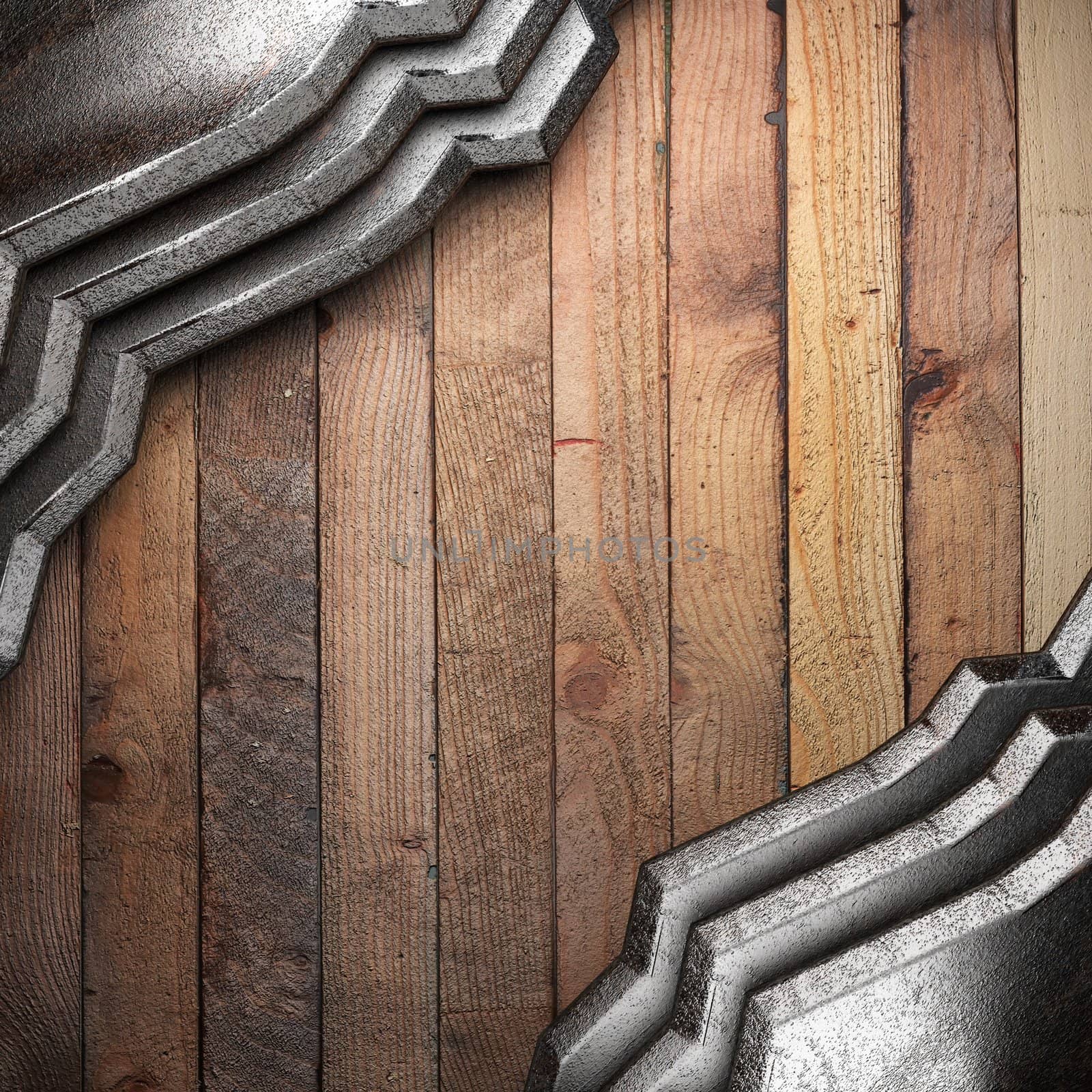 metal on wall made in 3d