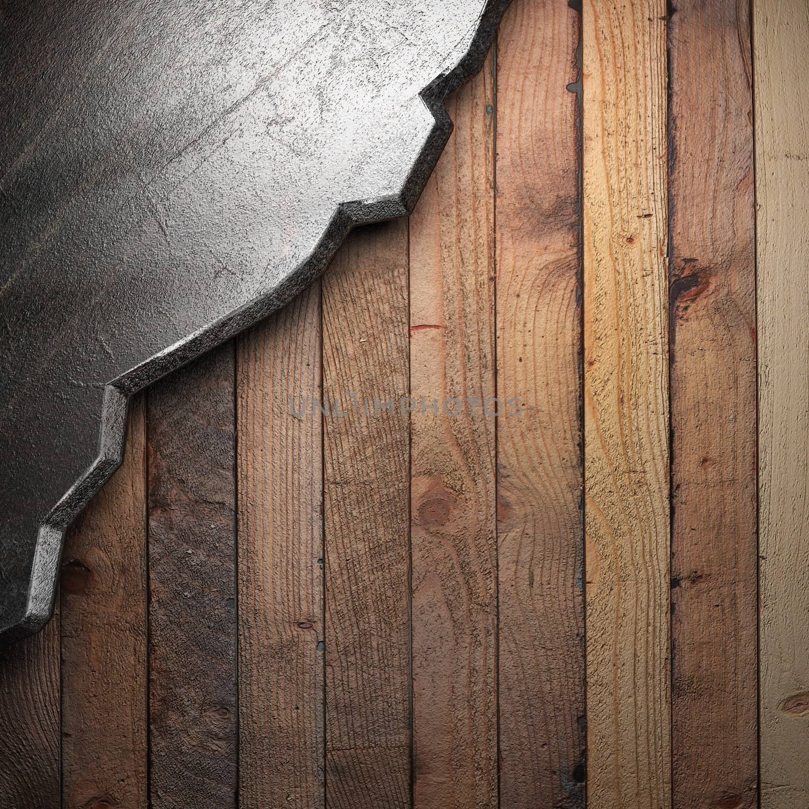 metal on wall made in 3d