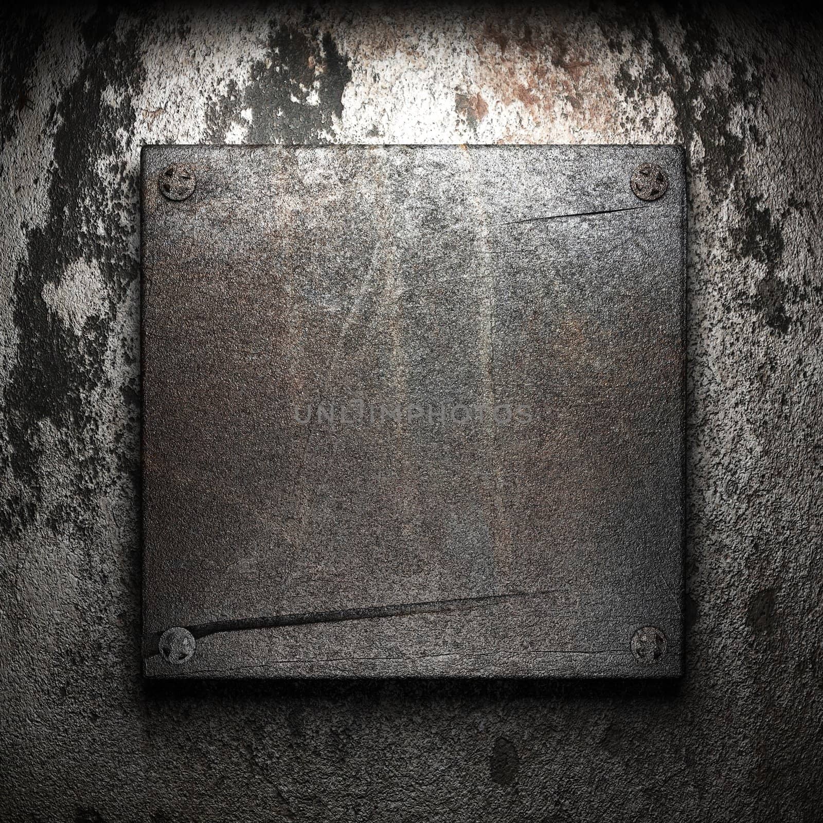 iron plate on wall