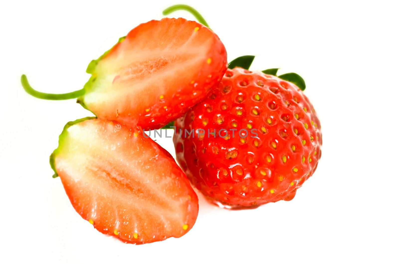 cut red strawberry