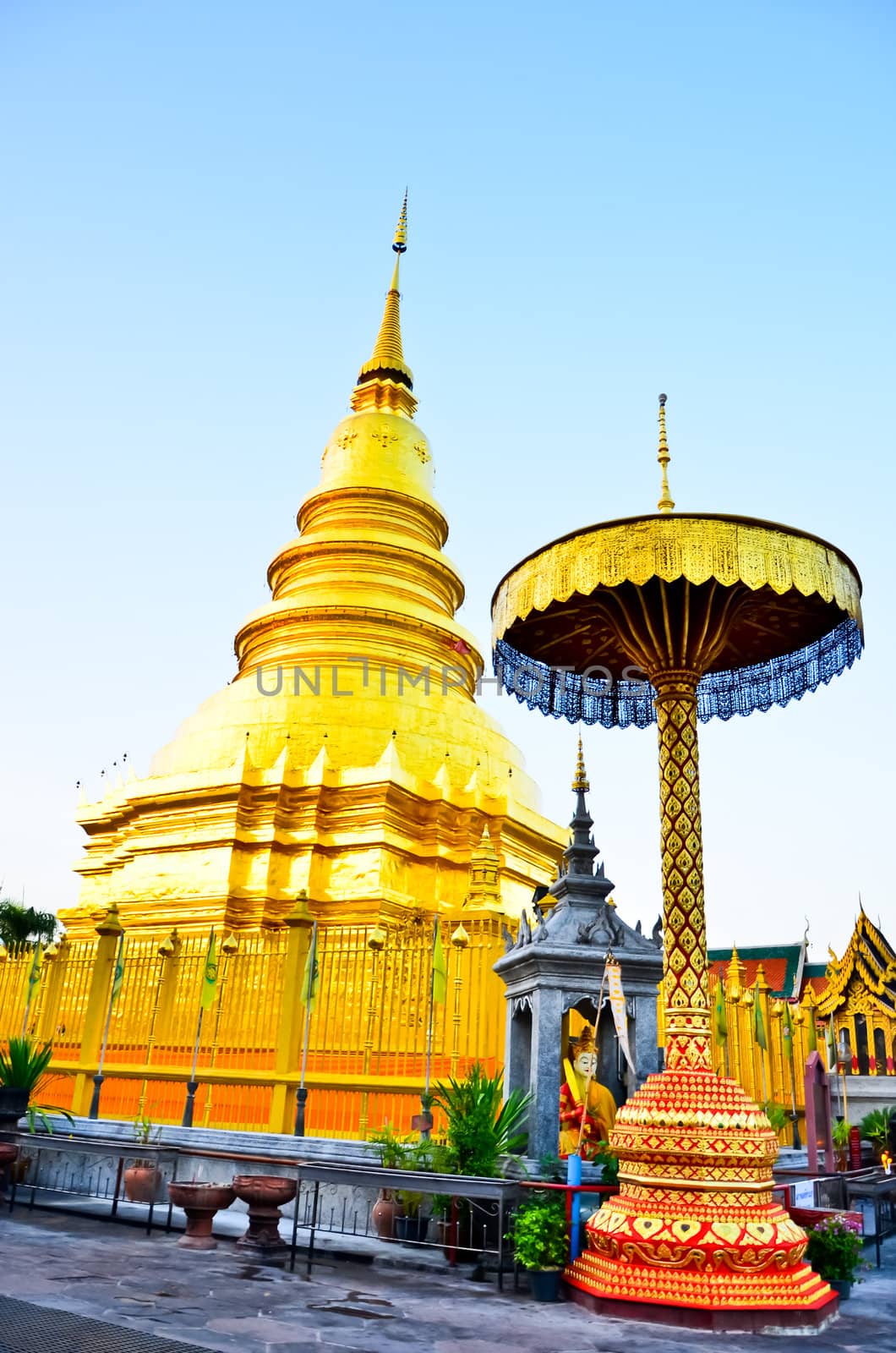 Wat Phra That Haripunchai in Lamphun by raweenuttapong