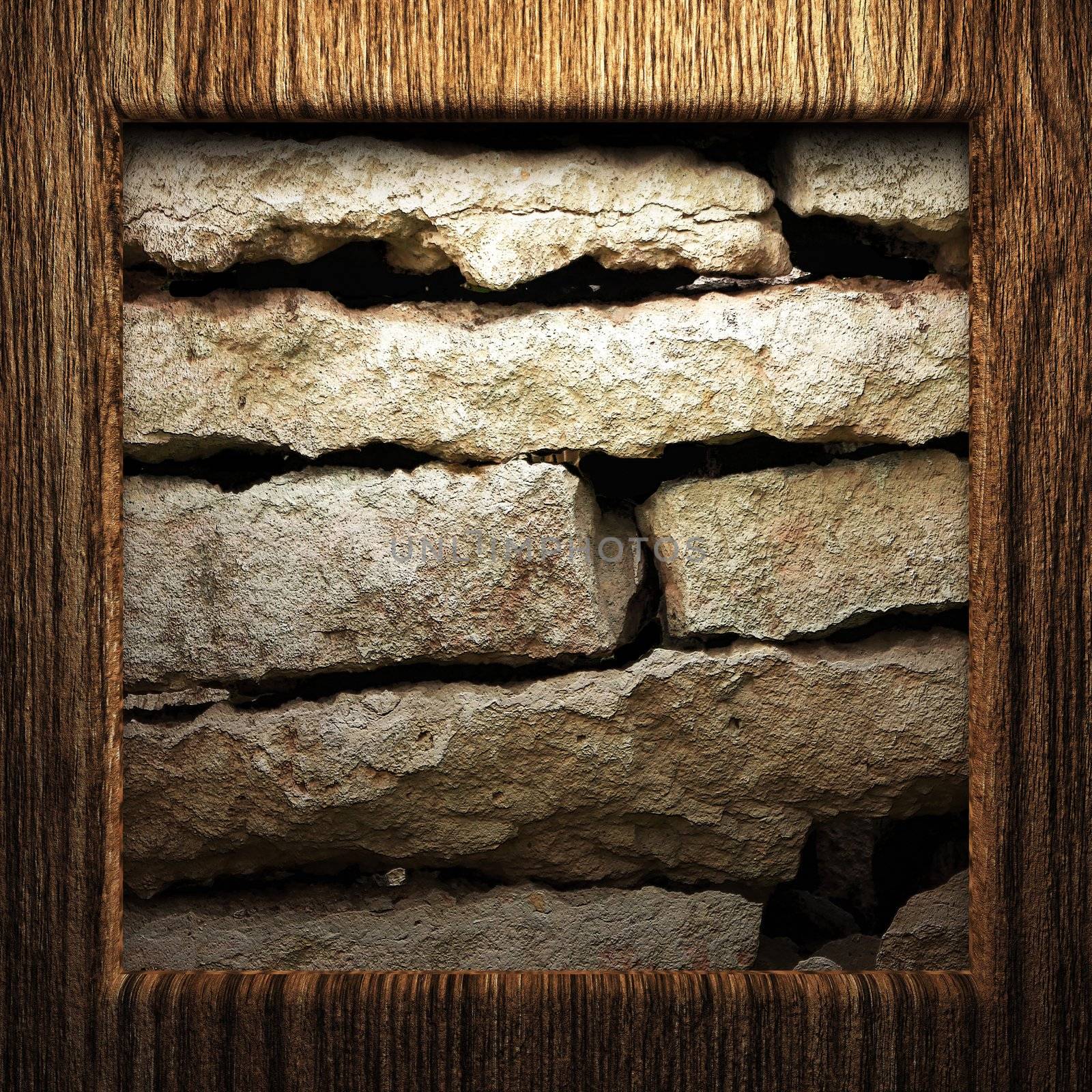 wooden plate on wall made in 3d