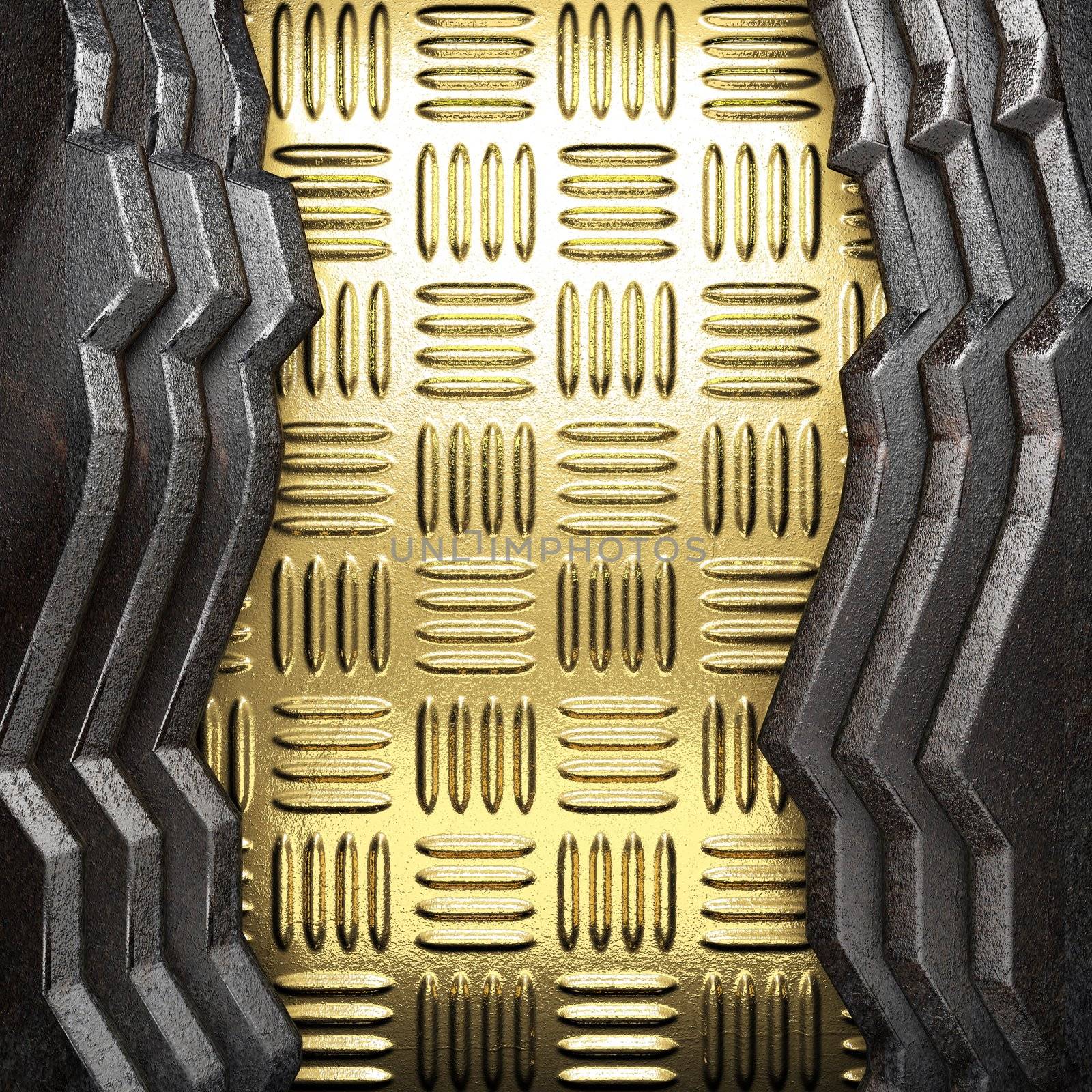 metal on gold made in 3D