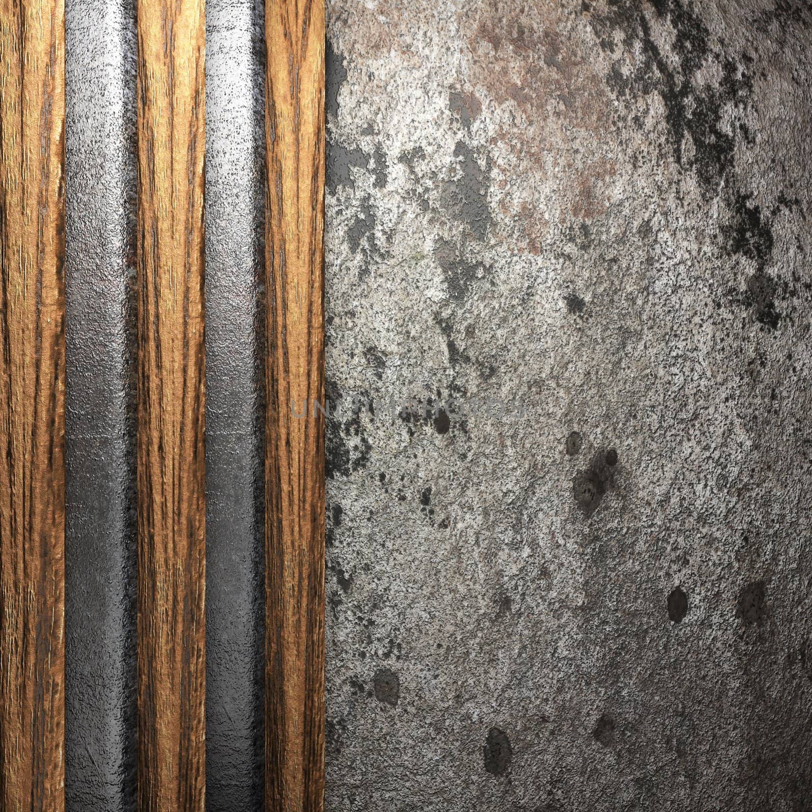 wood on wall made in 3D