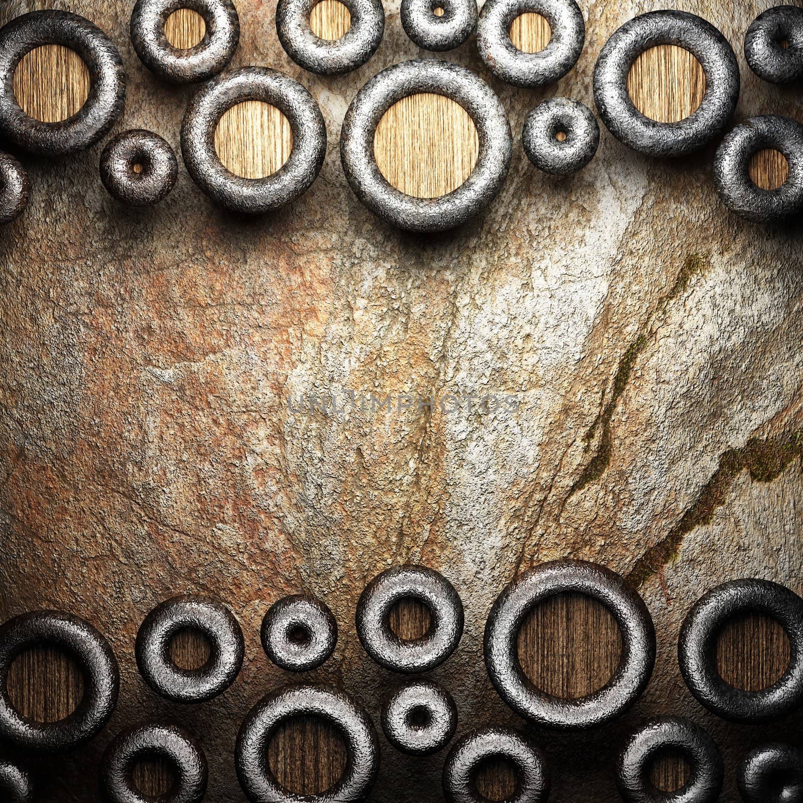 metal on wall made in 3D