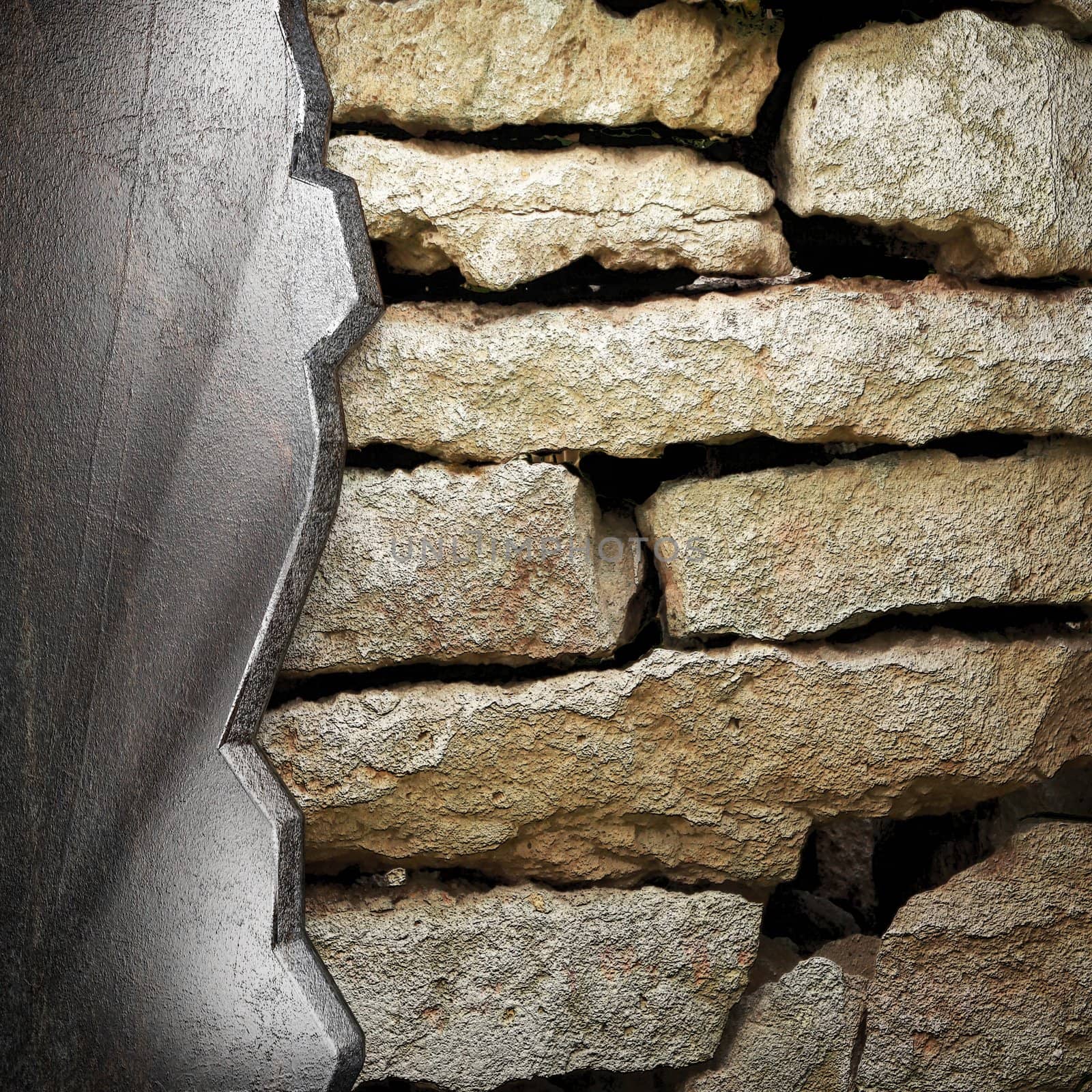 metal on wall made in 3D