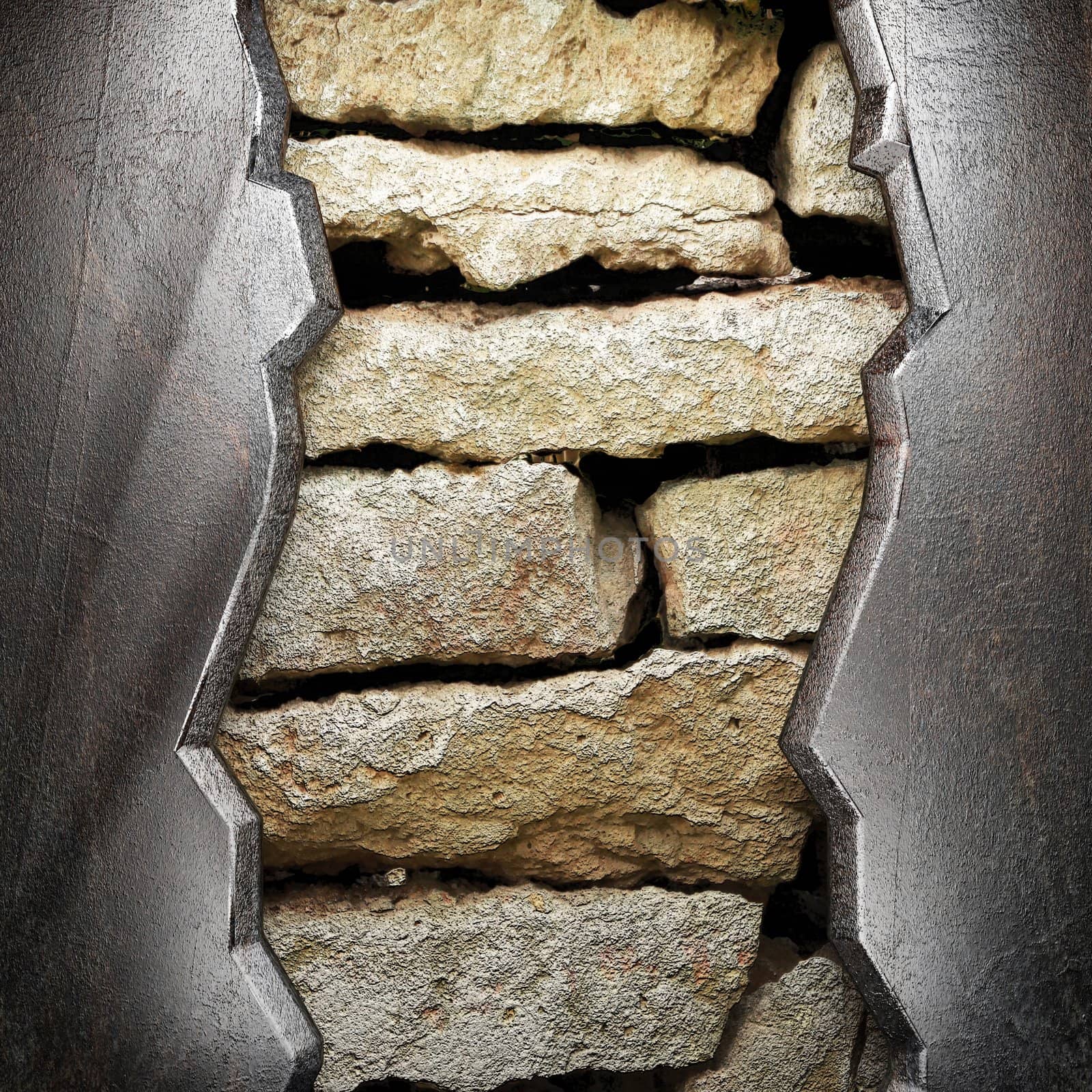 metal on wall made in 3D