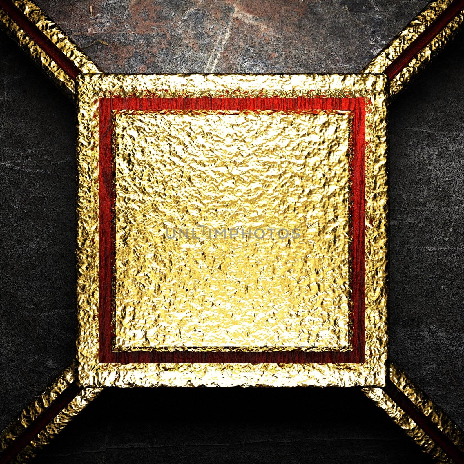 golden plate on wall
