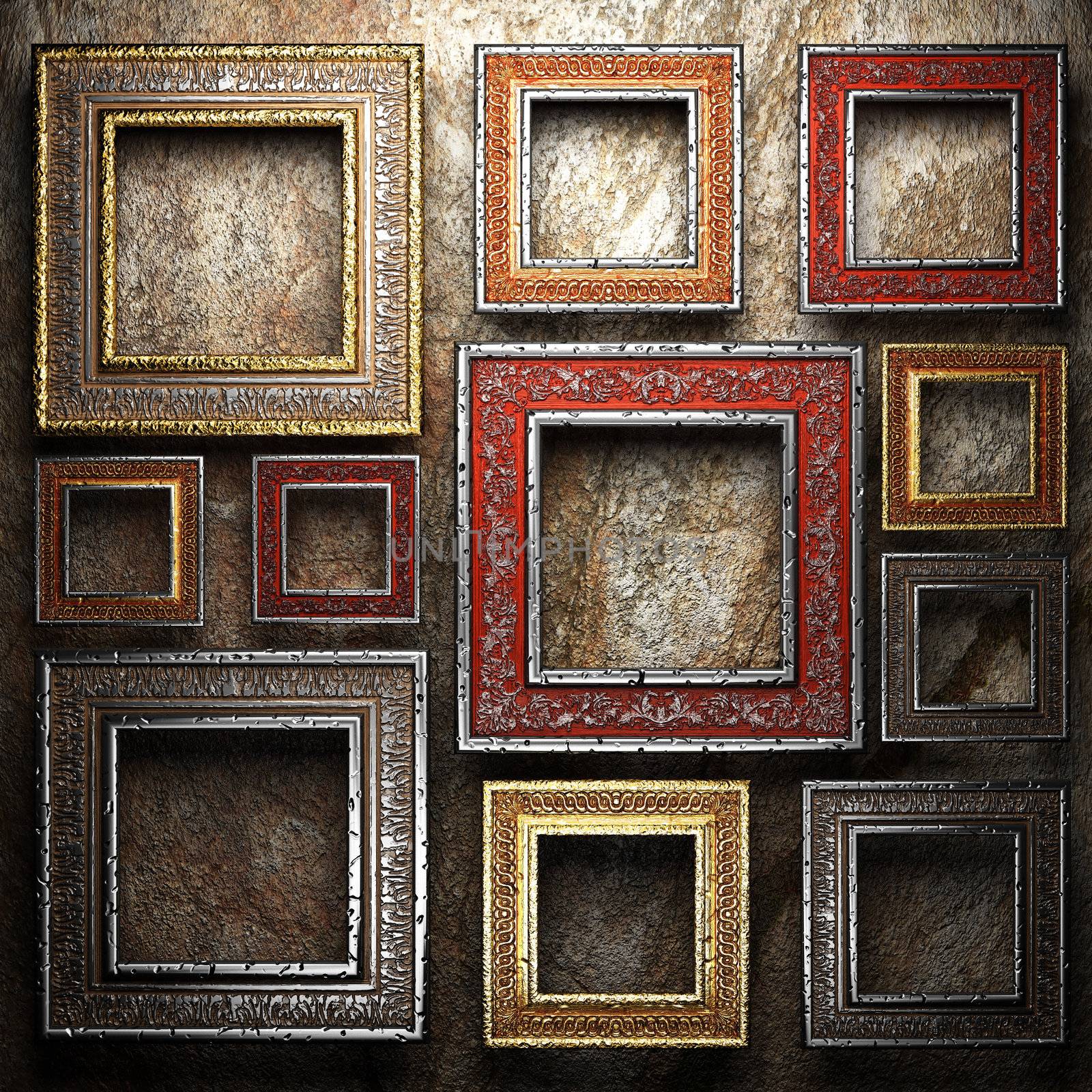 Antique ornament frame made in 3d
