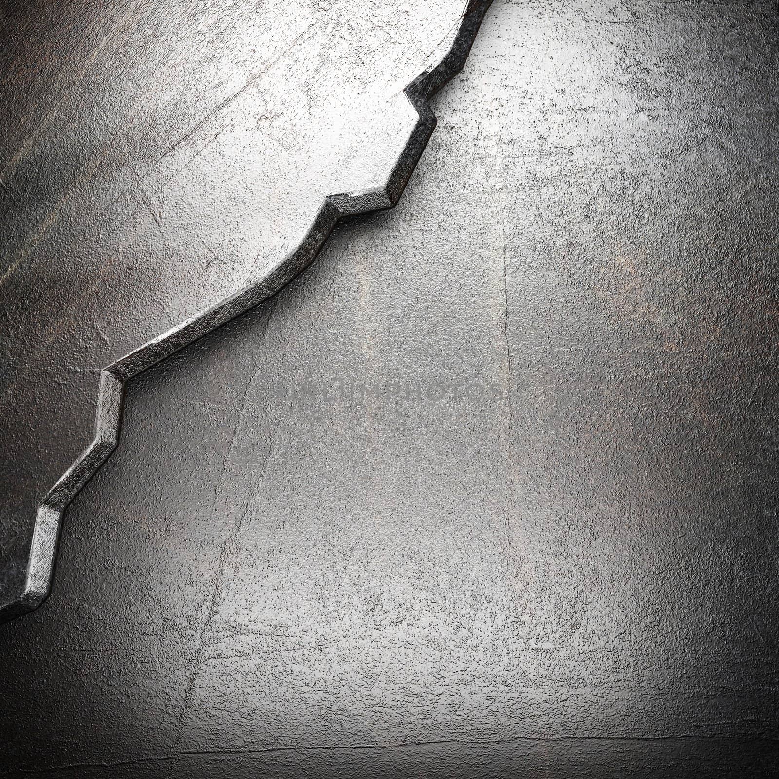 metal on wall made in 3d