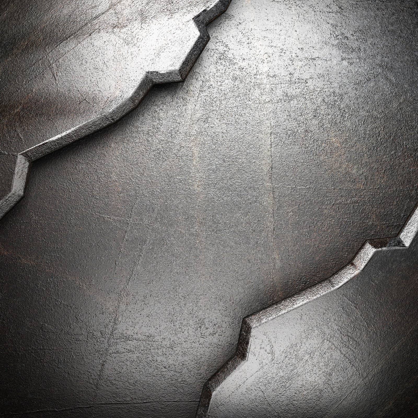 metal on wall made in 3d