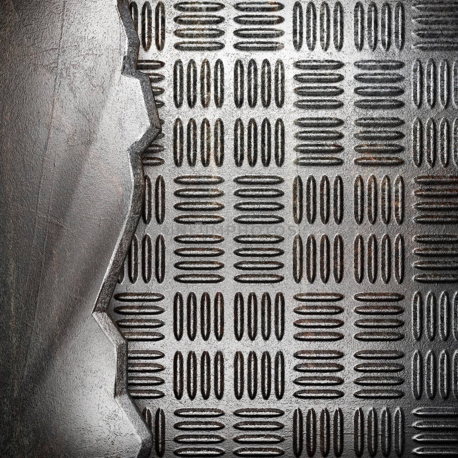 metal on wall made in 3d