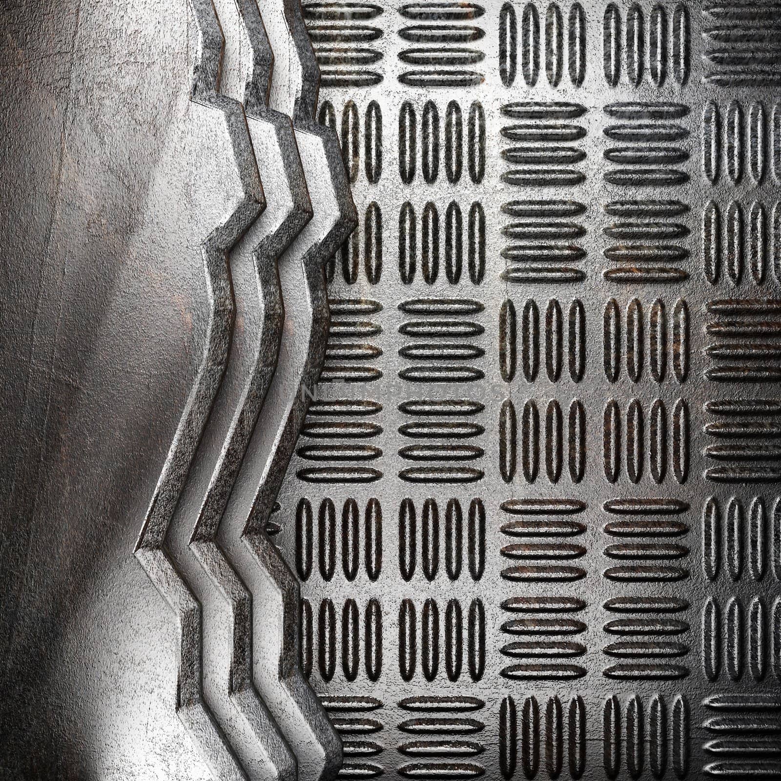 metal on wall made in 3d