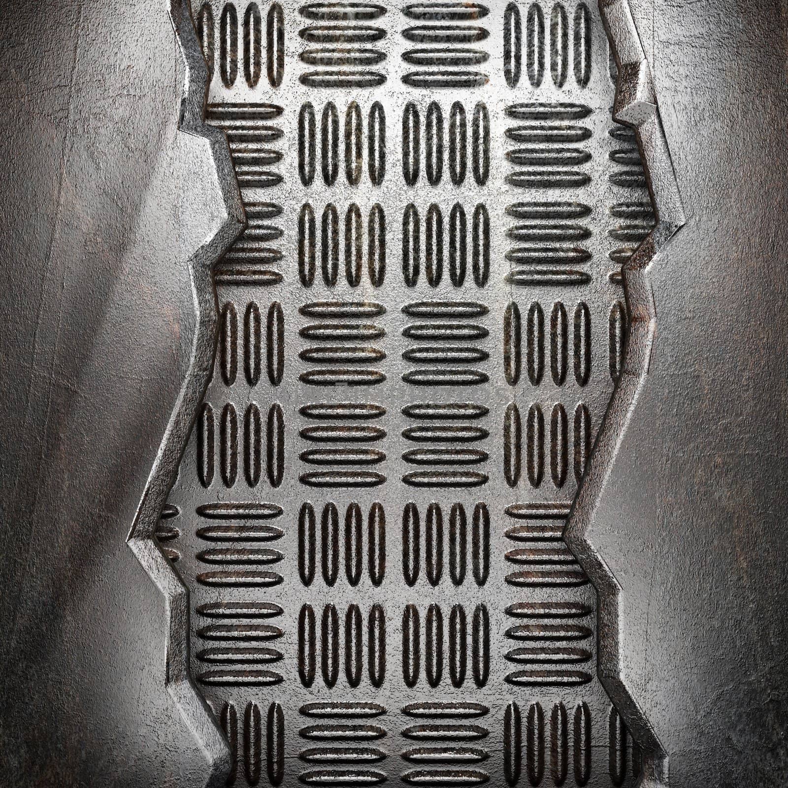 metal on wall made in 3d