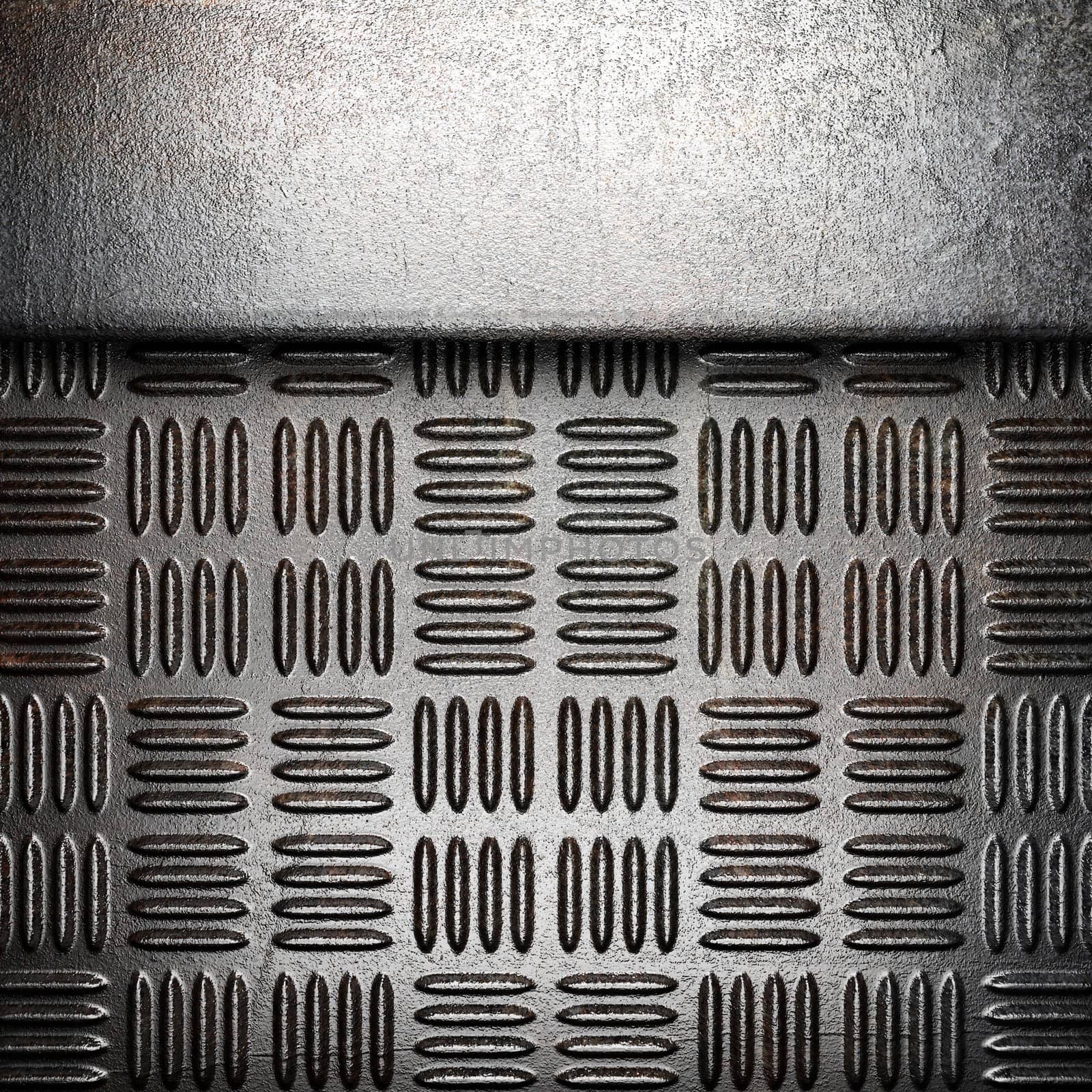 metal on wall made in 3d