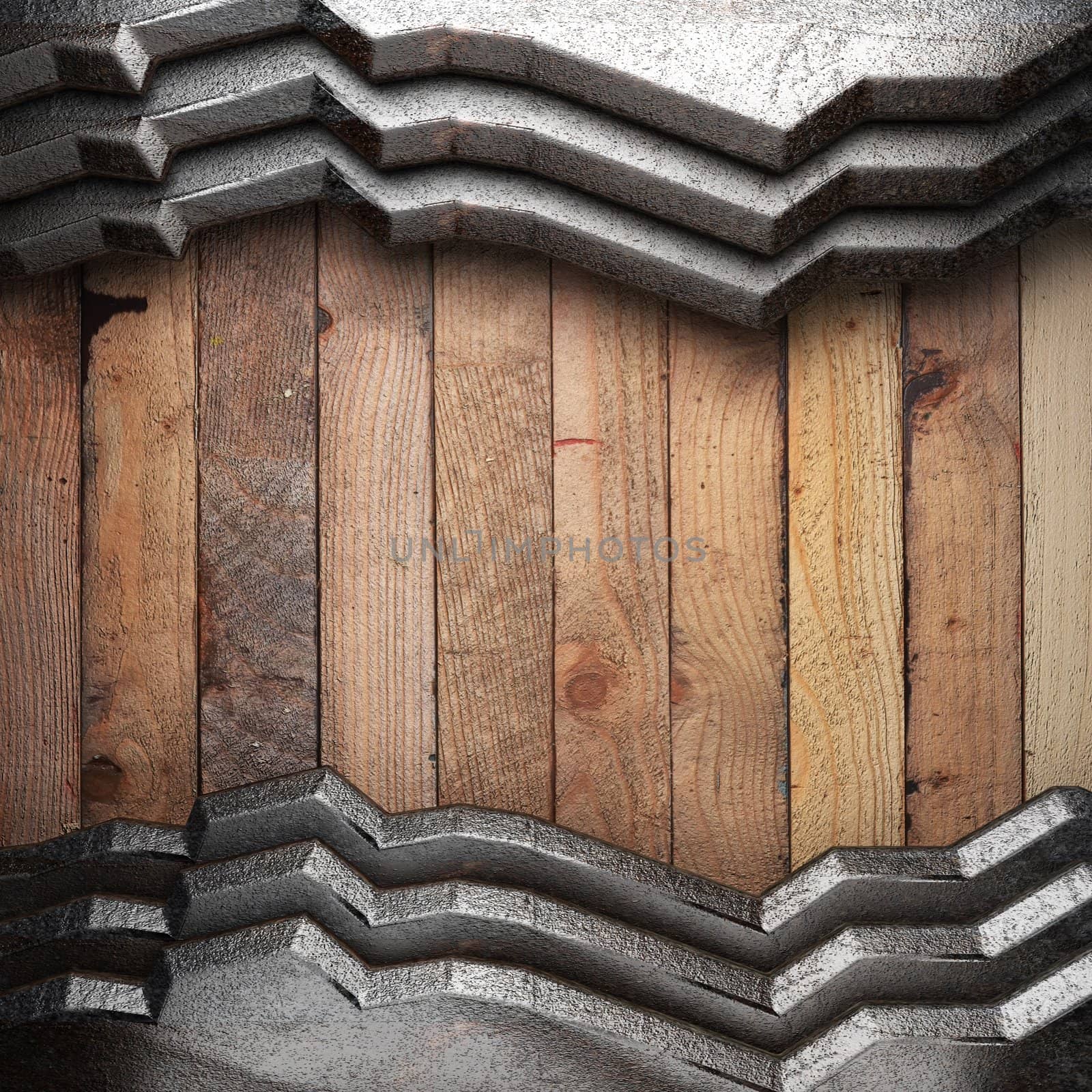 metal on wall made in 3d