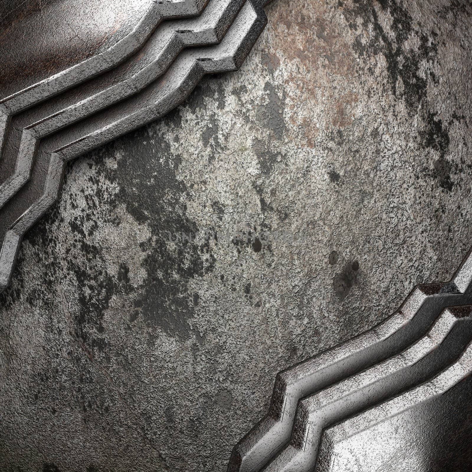 metal on wall made in 3D