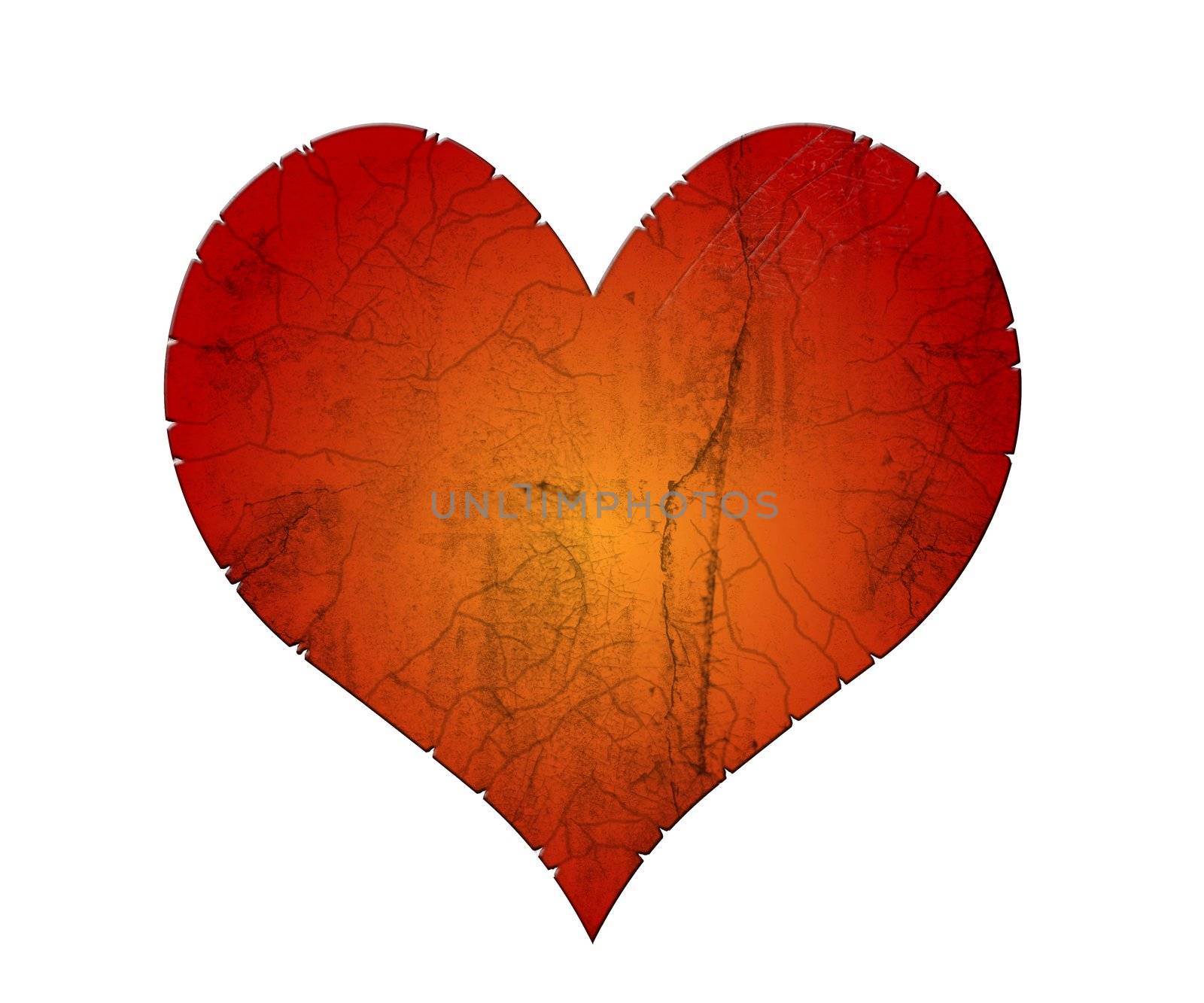 Abstract image of the broken heart