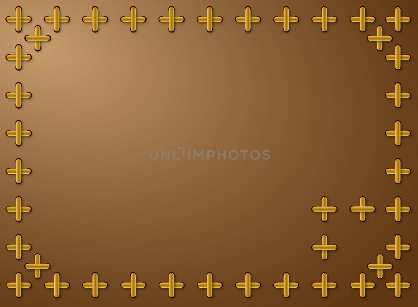 brown background framed with golden cross pattern