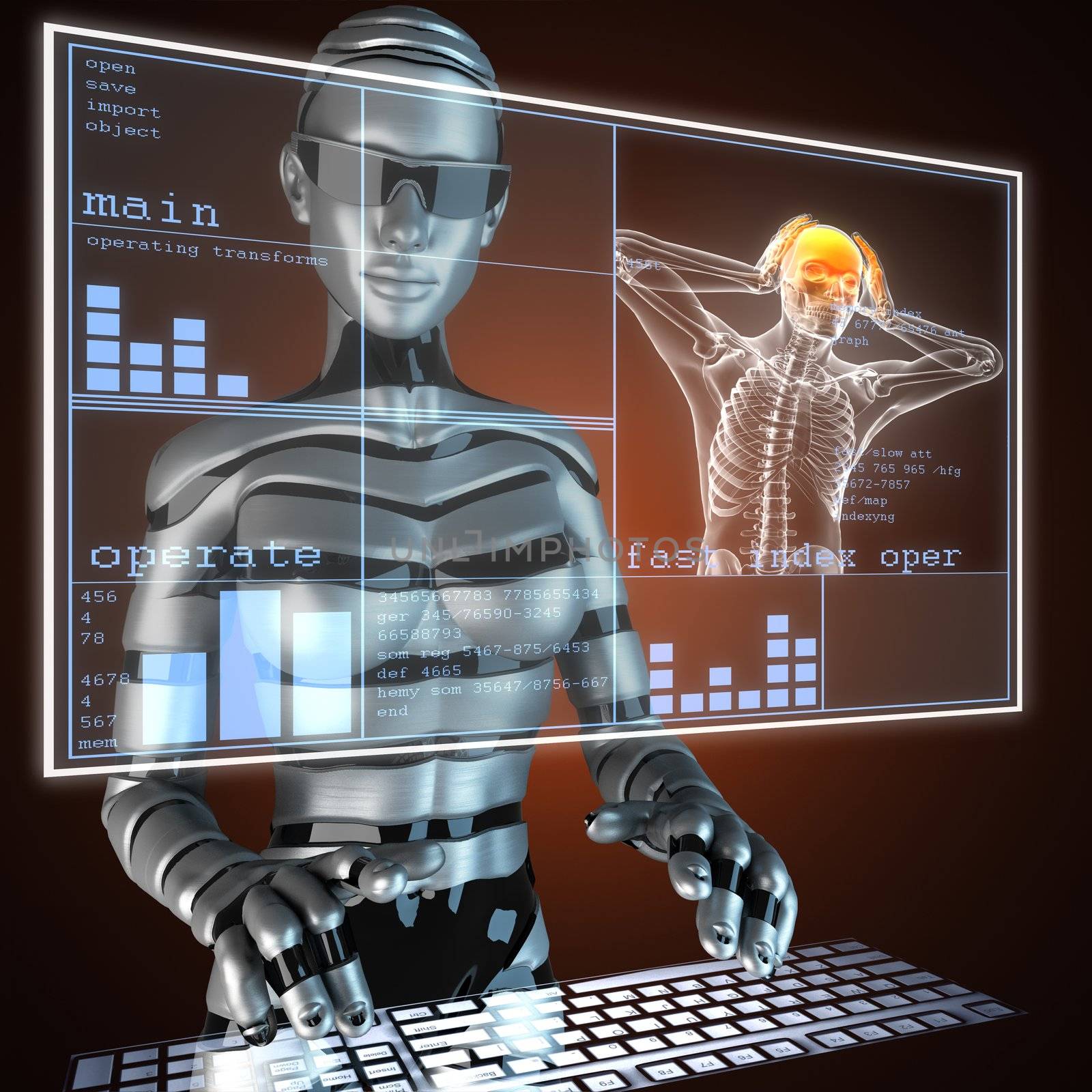 human radiography scan on LED
