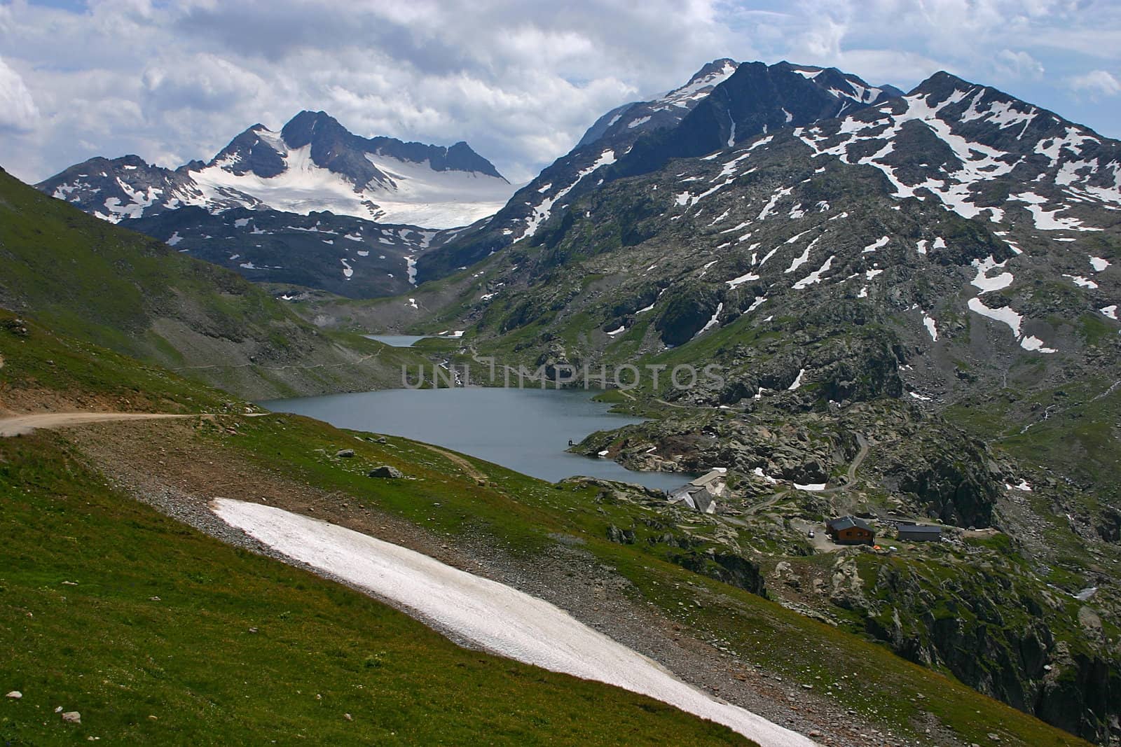 A high mountain walk at the top of the Croix de Fer (French Alps)