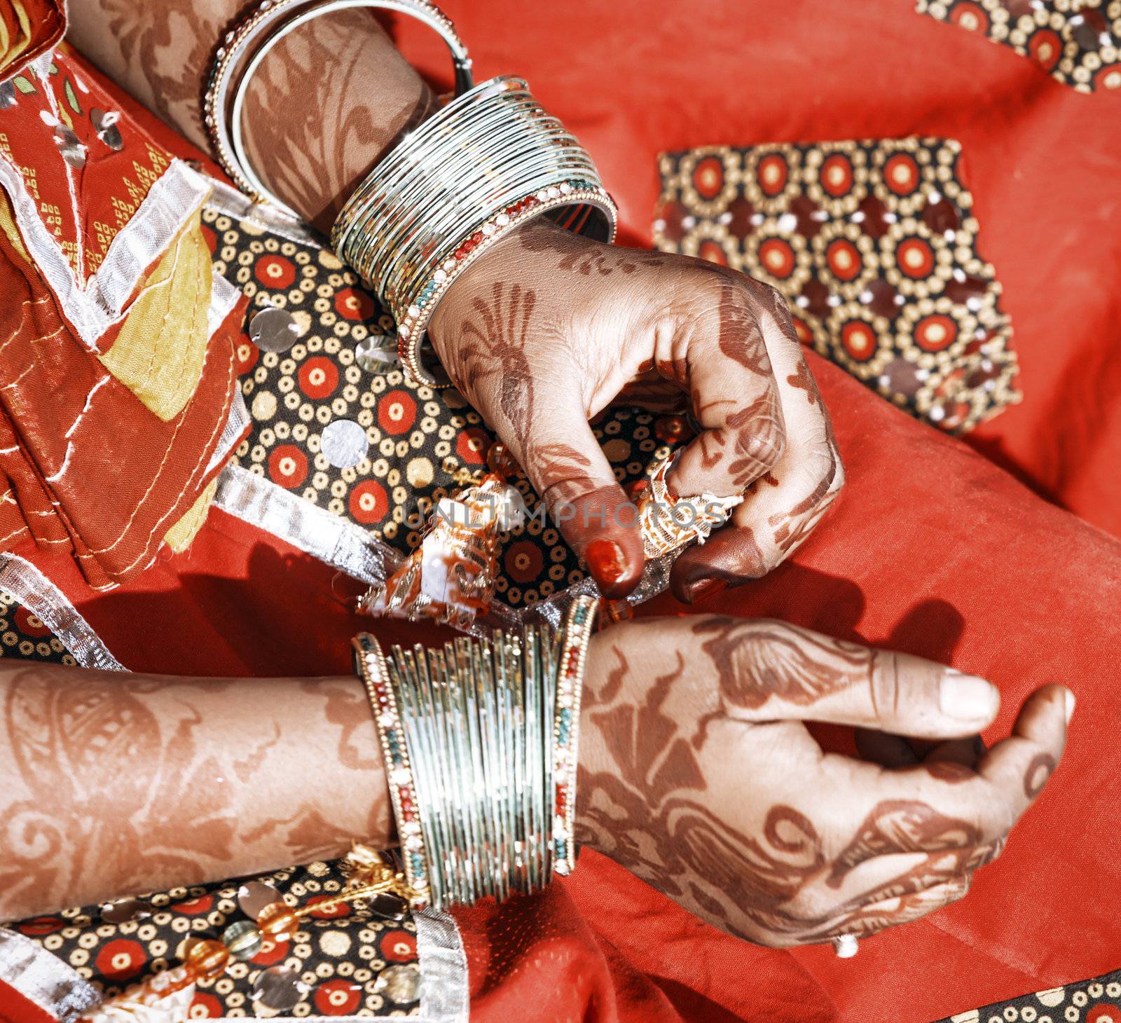 Hands of a young Indian woman. by vladimir_sklyarov